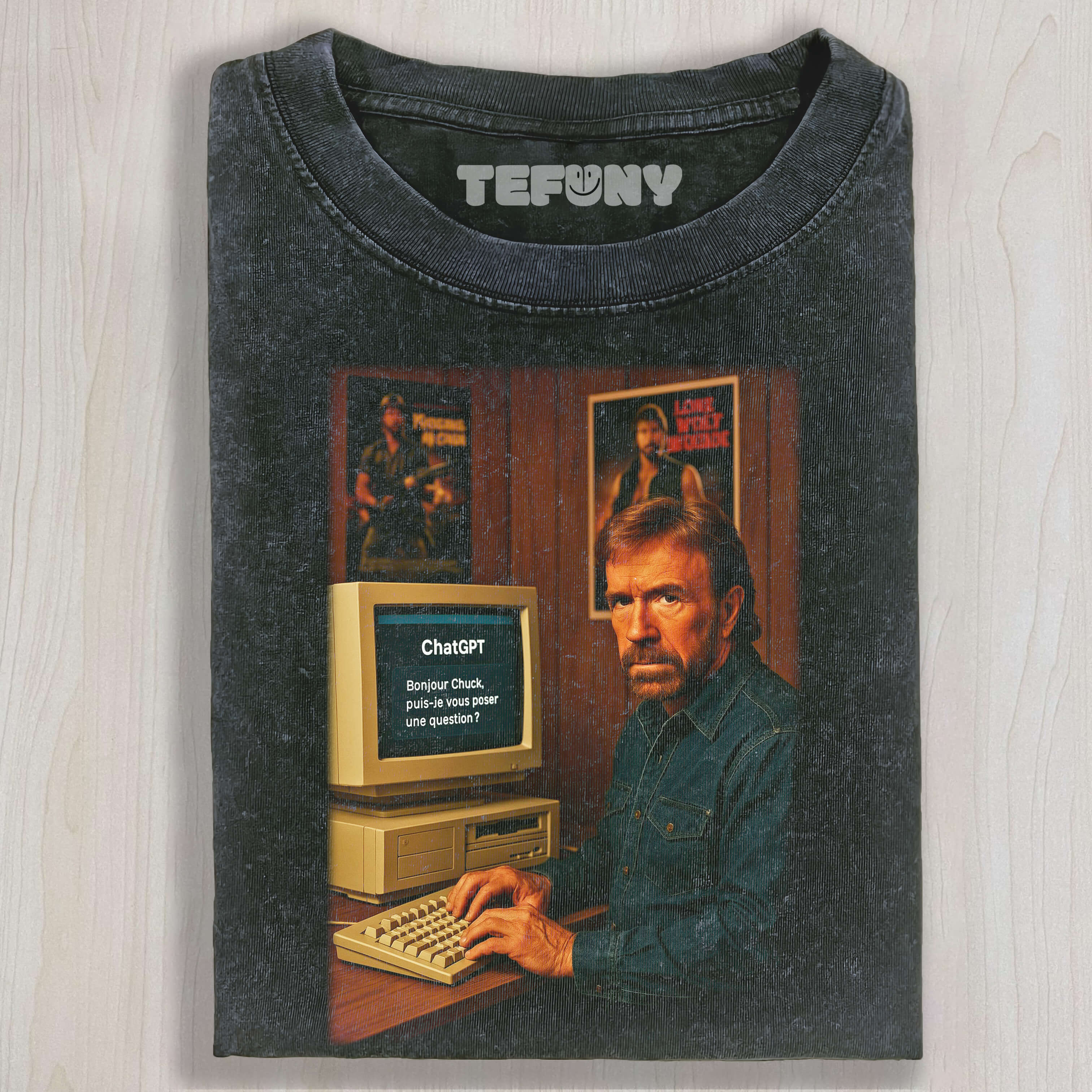 CHUCK NORRIS WAS ASKED A QUESTION TEE & SWEAT & HOOD