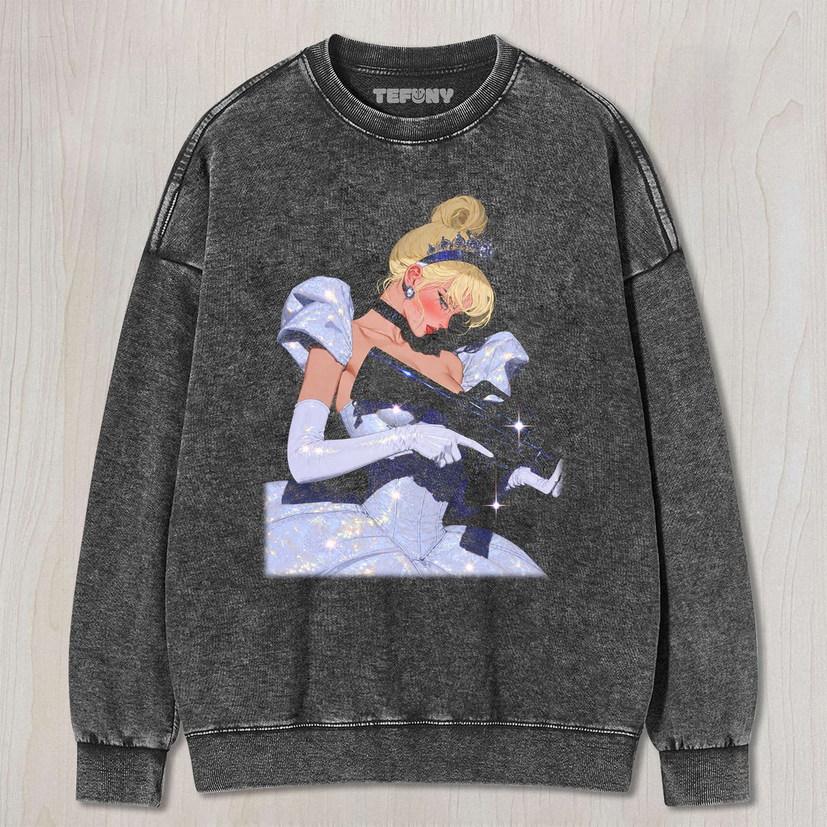 CINDERELLA WITH A GUN UNISEX TEE, TANK TOP, LAYERED LS, SWEATSHIRT & HOODIE