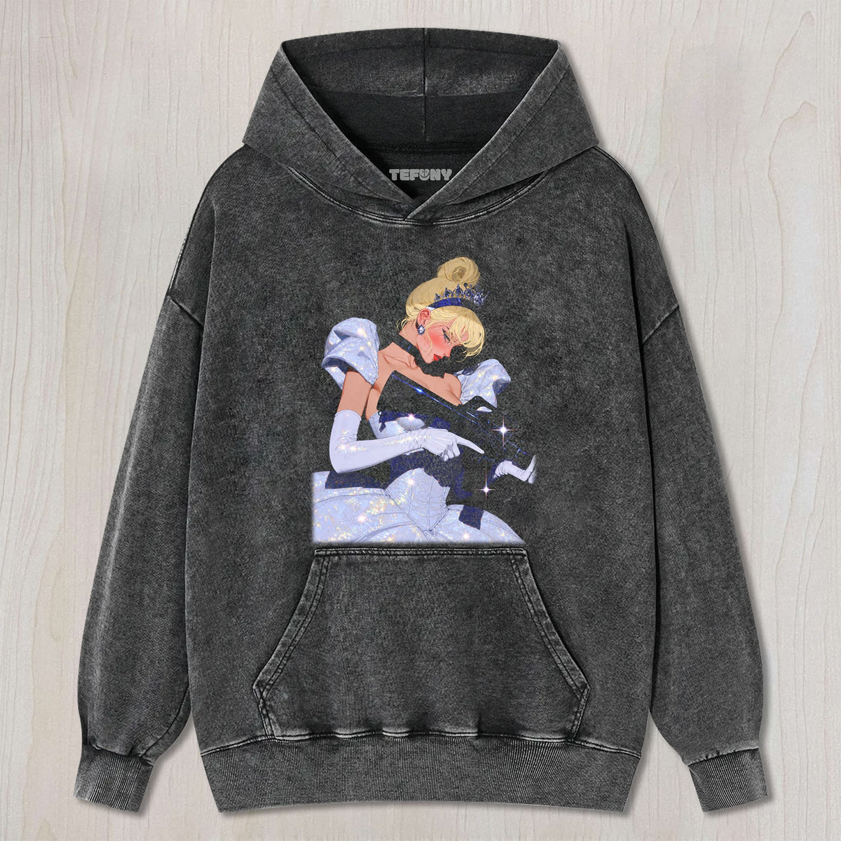 CINDERELLA WITH A GUN UNISEX TEE, TANK TOP, LAYERED LS, SWEATSHIRT & HOODIE