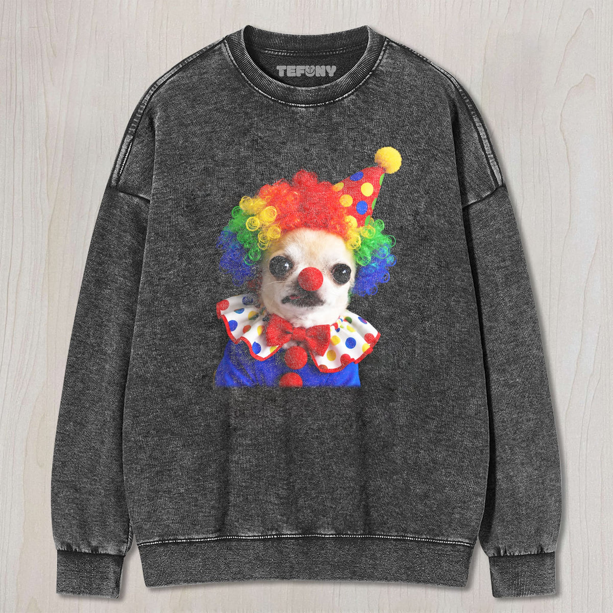 CLOWN DOG MEME UNISEX TEE, TANK TOP, LAYERED LS, SWEATSHIRT & HOODIE