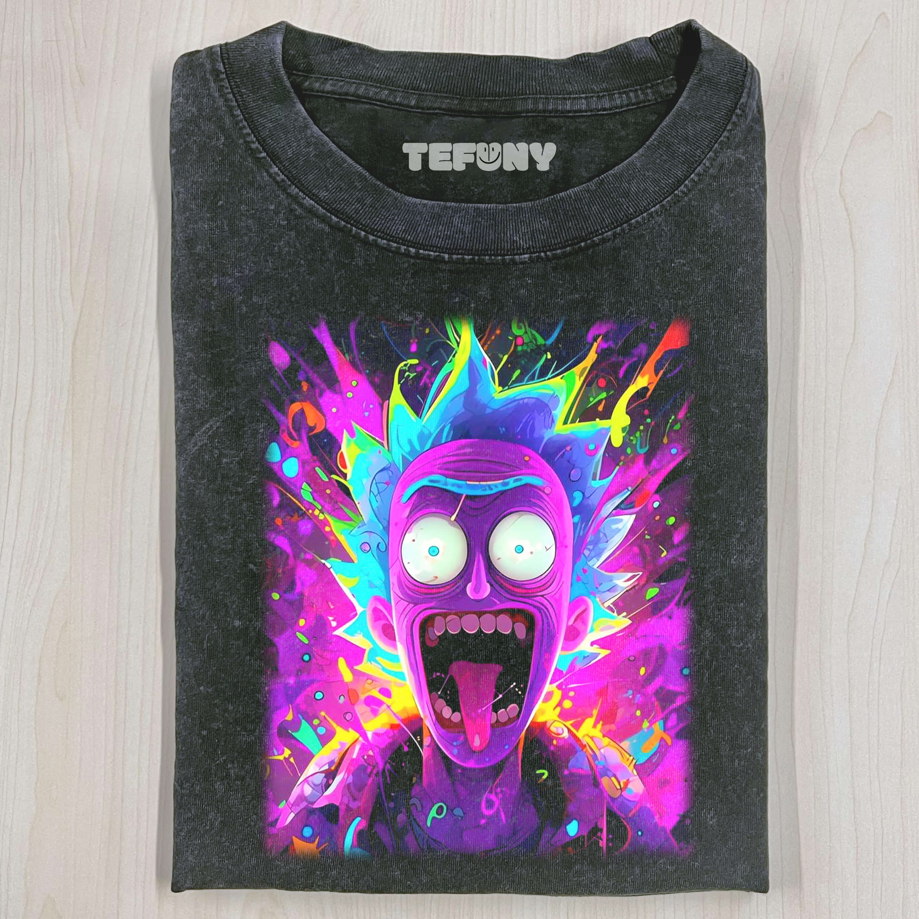 COLORFUL CRAZY RICK SANCHEZ T-SHIRT