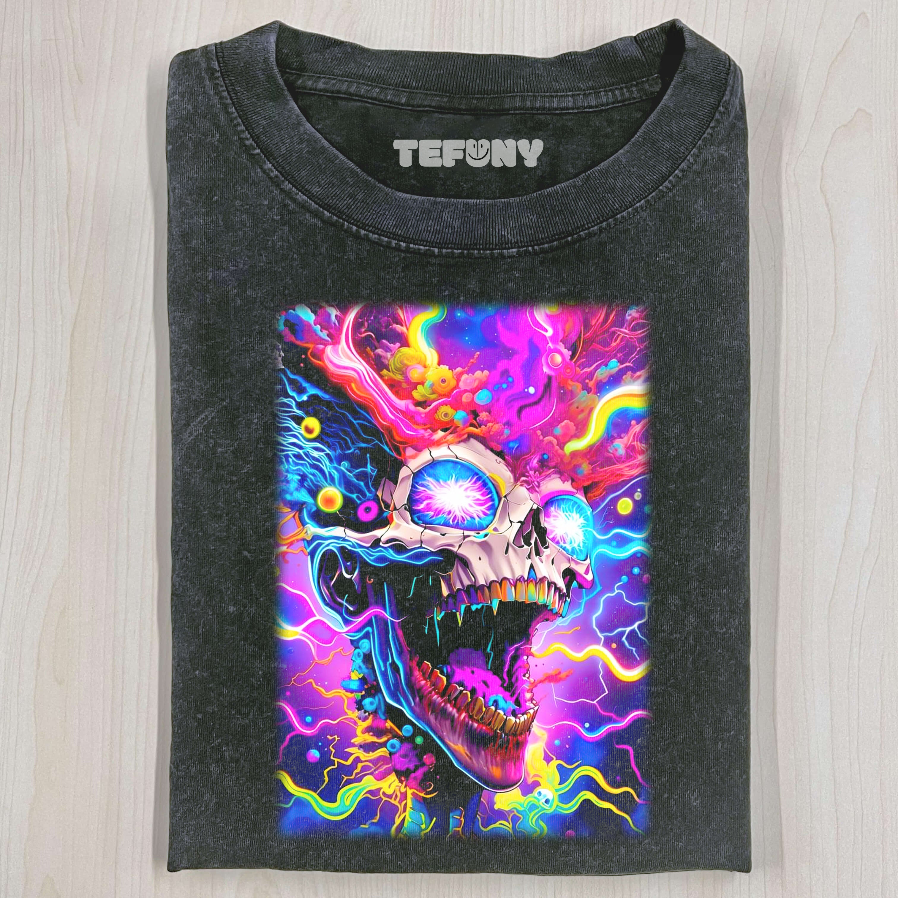 COLORFUL CRAZY SKULL T-SHIRT