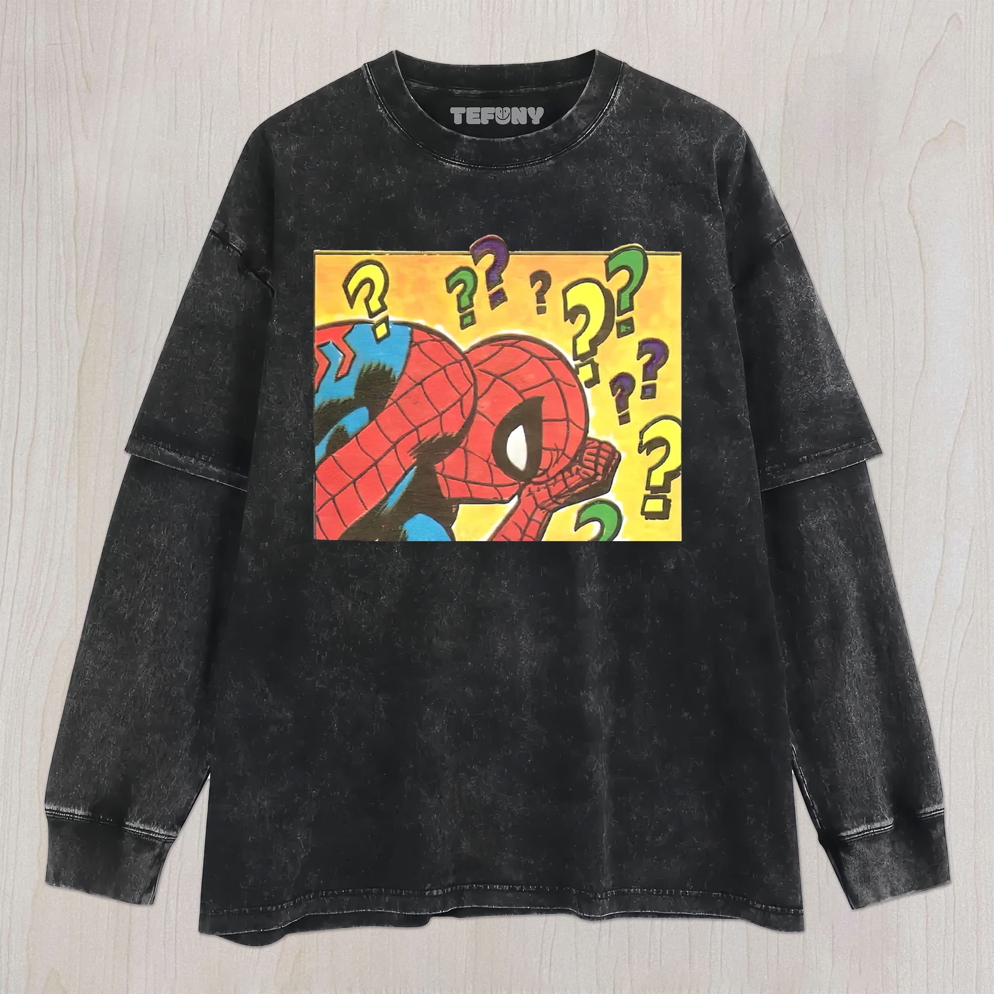 CONFUSED SPIDER-MAN UNISEX TEE, TANK TOP, LAYERED LS, SWEATSHIRT & HOODIE