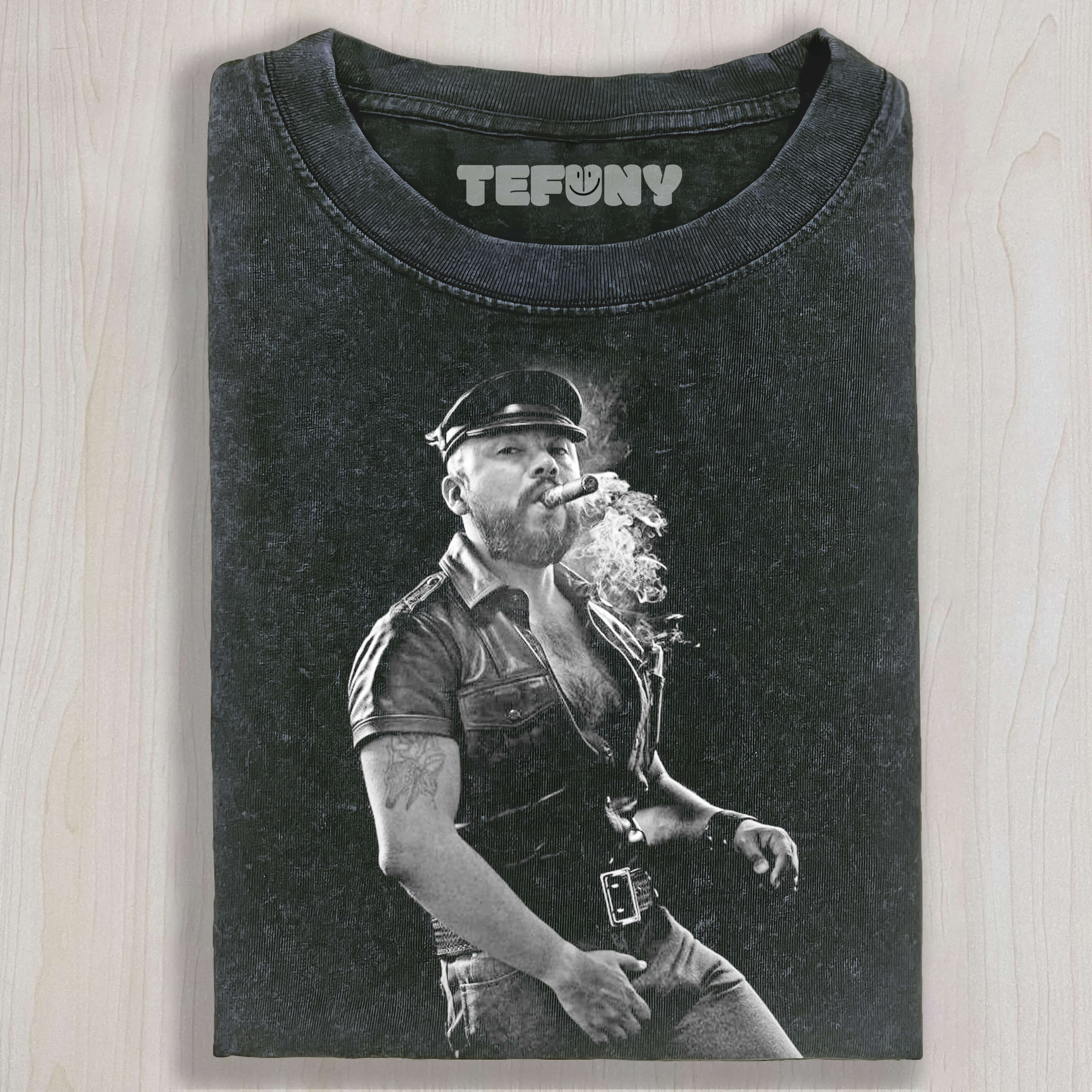 COOL AND ALOOF MAN SMOKING A CIGAR T-SHIRT