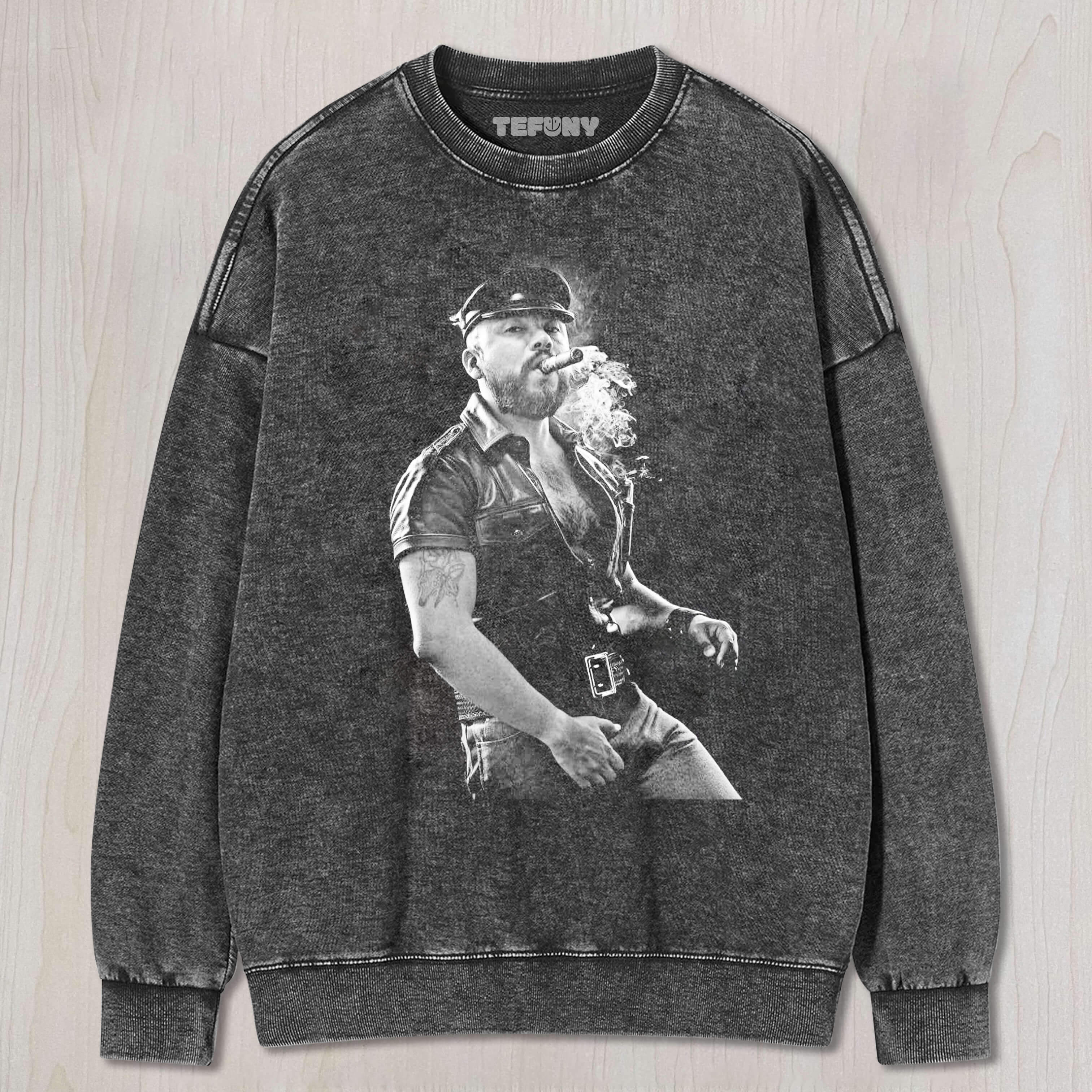 COOL AND ALOOF MAN SMOKING A CIGAR T-SHIRT