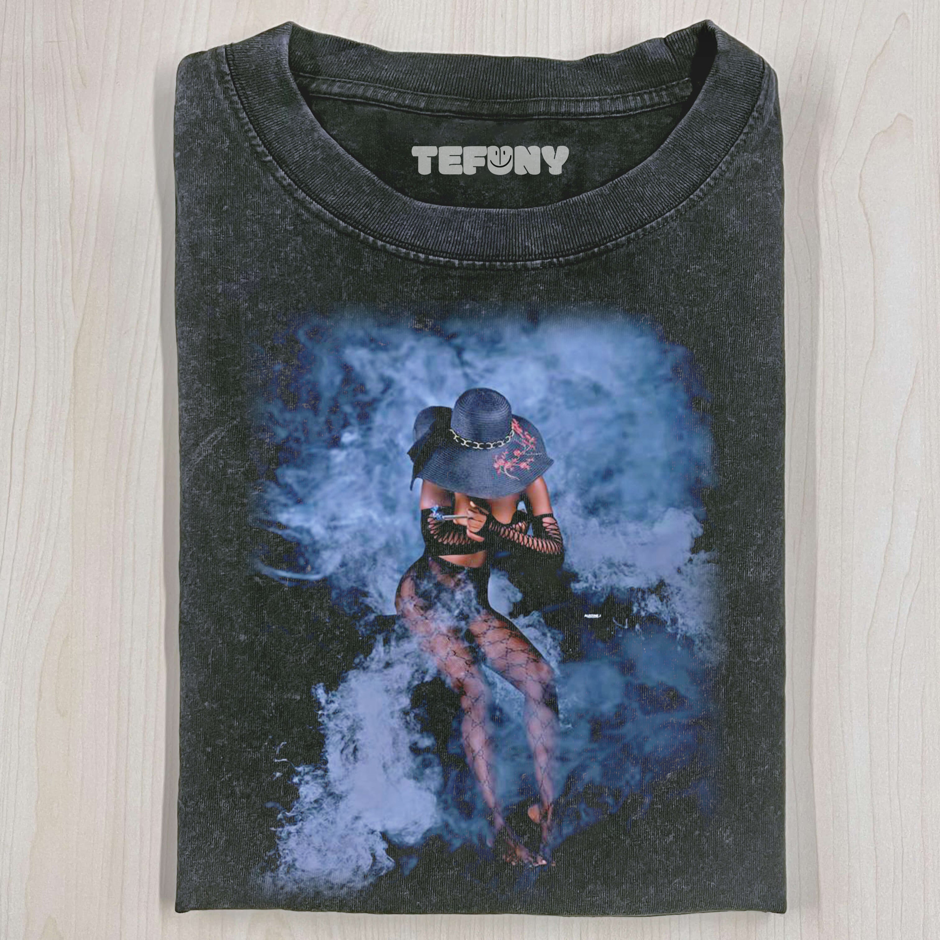 COOL GIRL SMOKING T-SHIRT V5