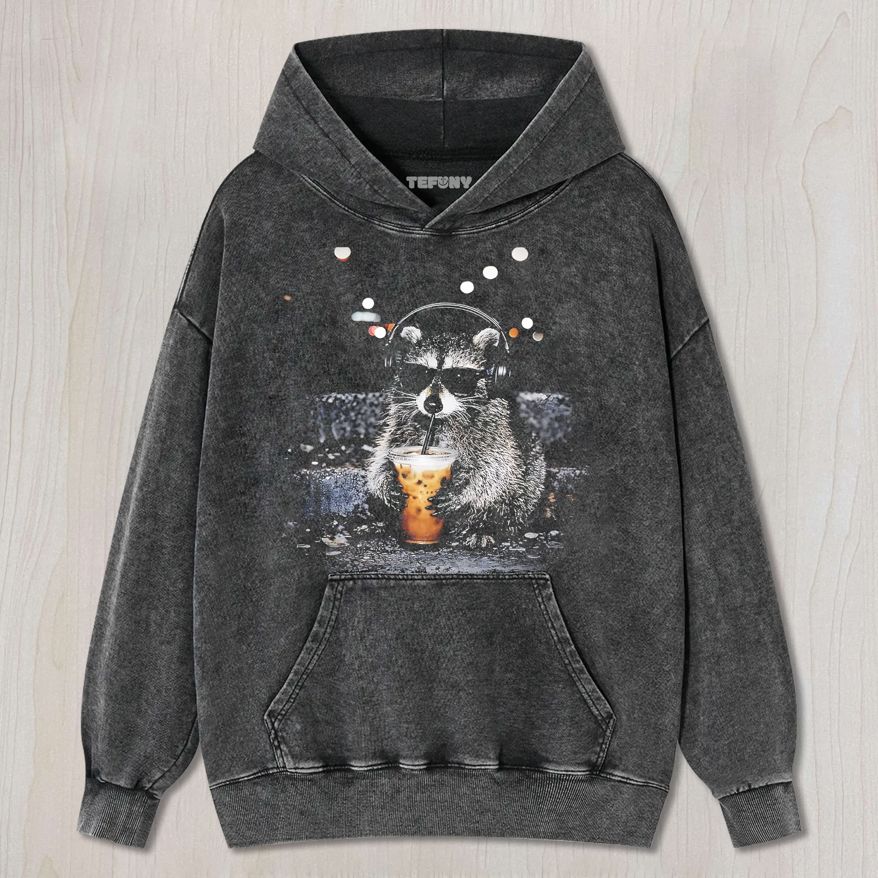 COOL RACCOON ICED COFFEE TEE & SWEAT & HOOD