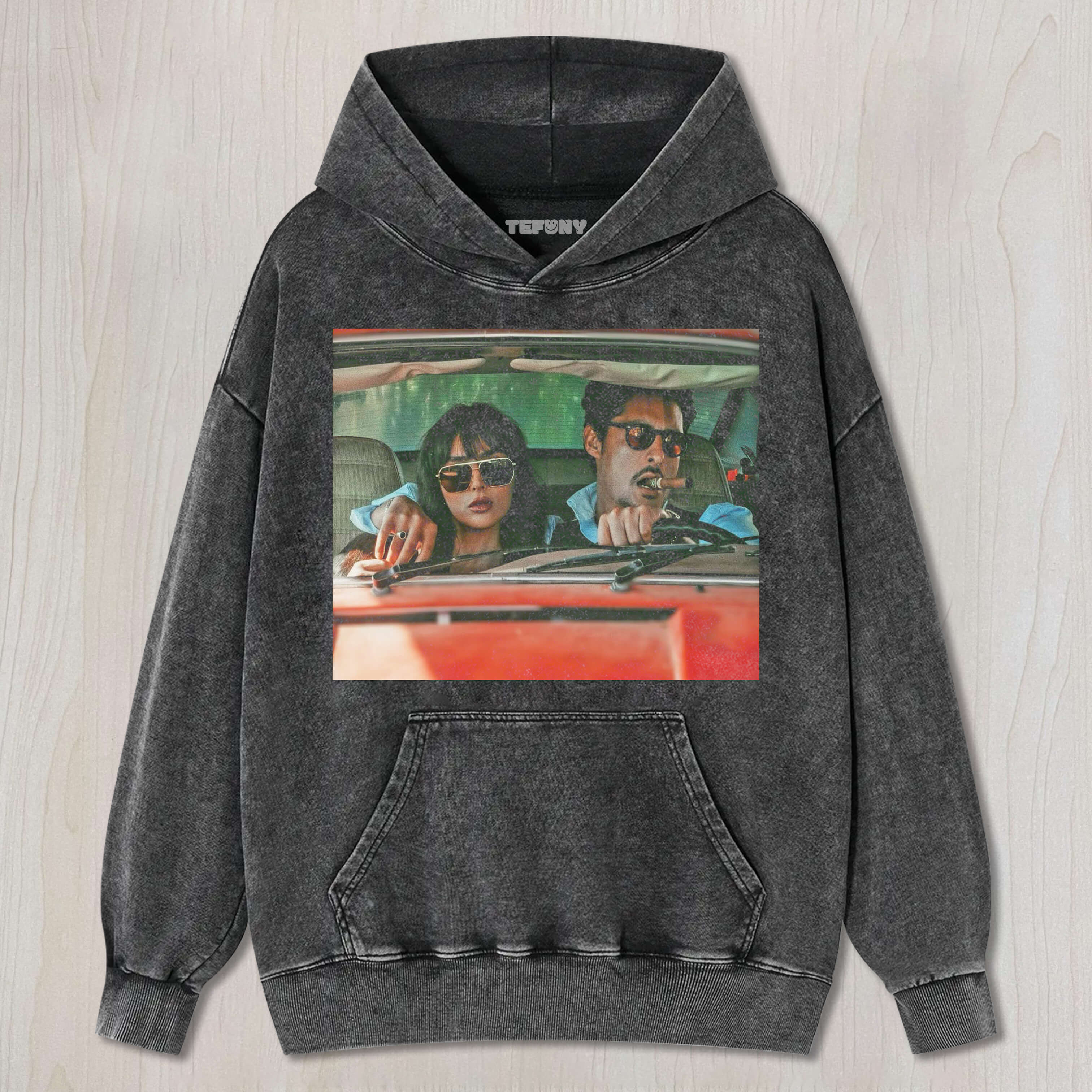 COUPLE SMOKING IN CAR T-SHIRT