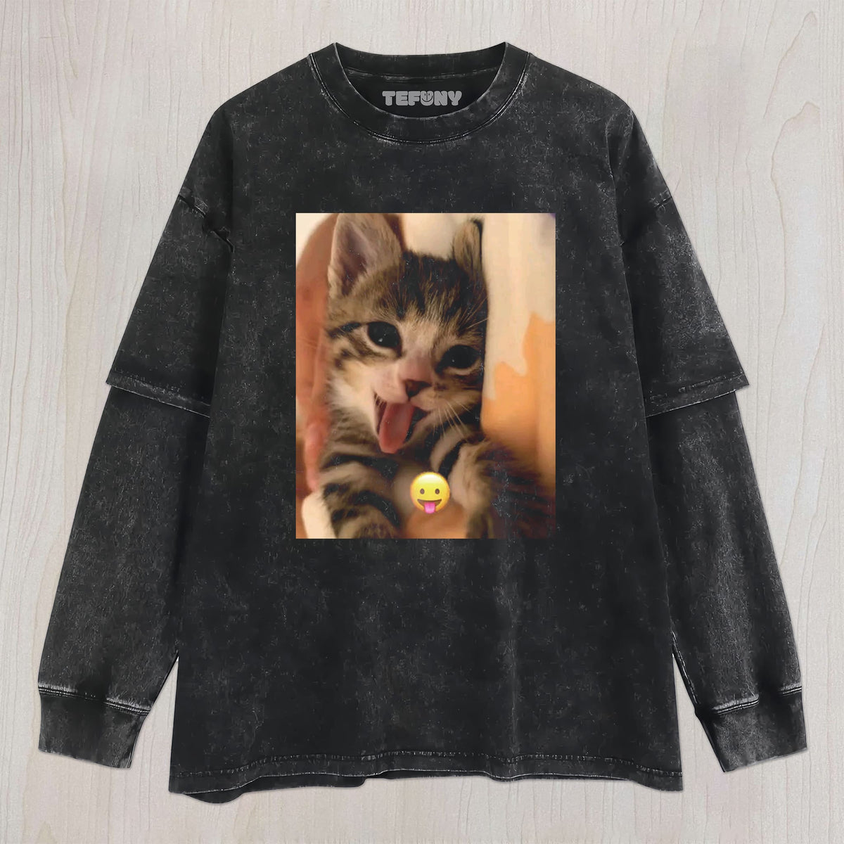 CUTE CAT EMOJI UNISEX TEE, TANK TOP, LAYERED LS, SWEATSHIRT & HOODIE