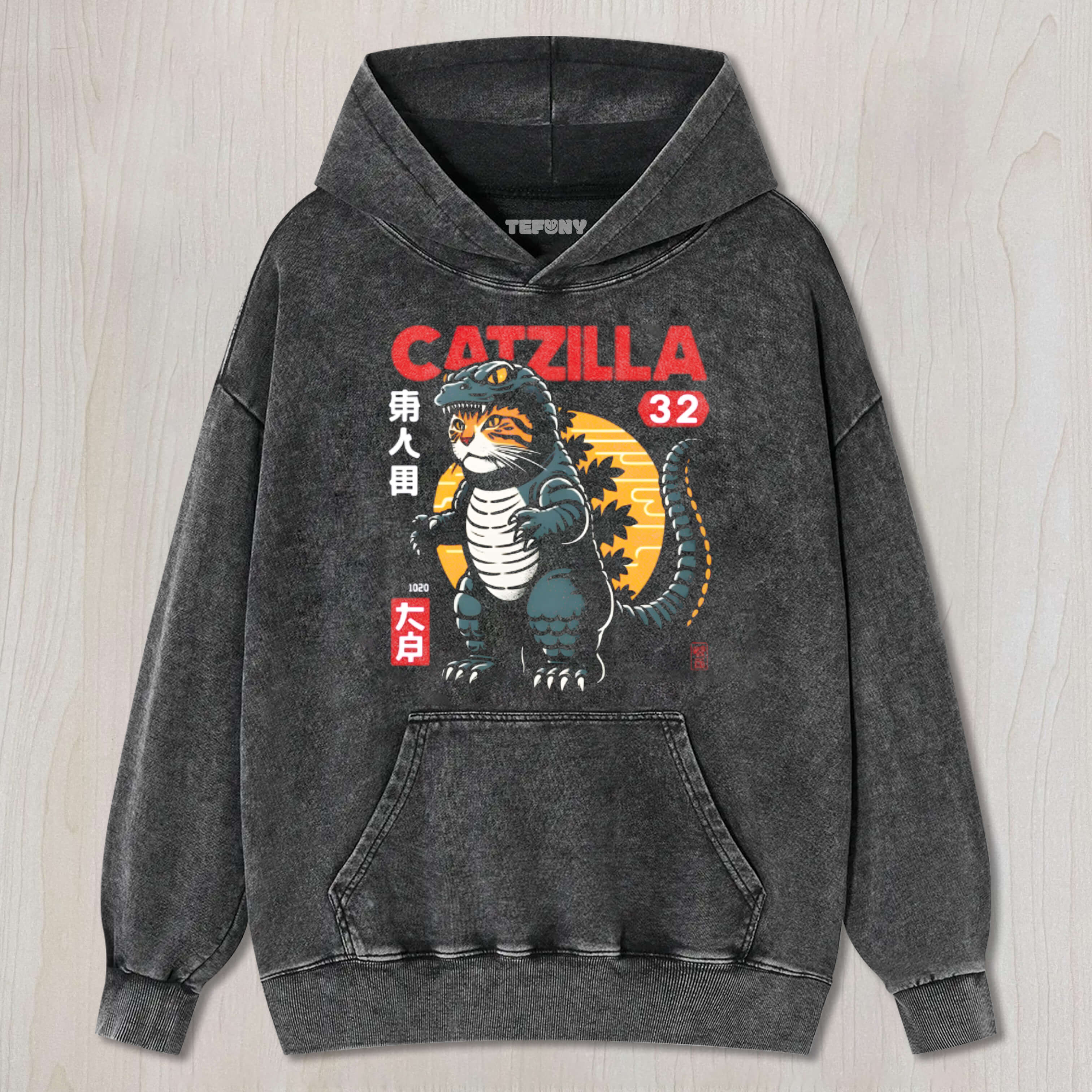 CATZILLA CAT KAIJU WRINKLE-RESISTANT CREWNECK TEE & SWEAT & HOOD