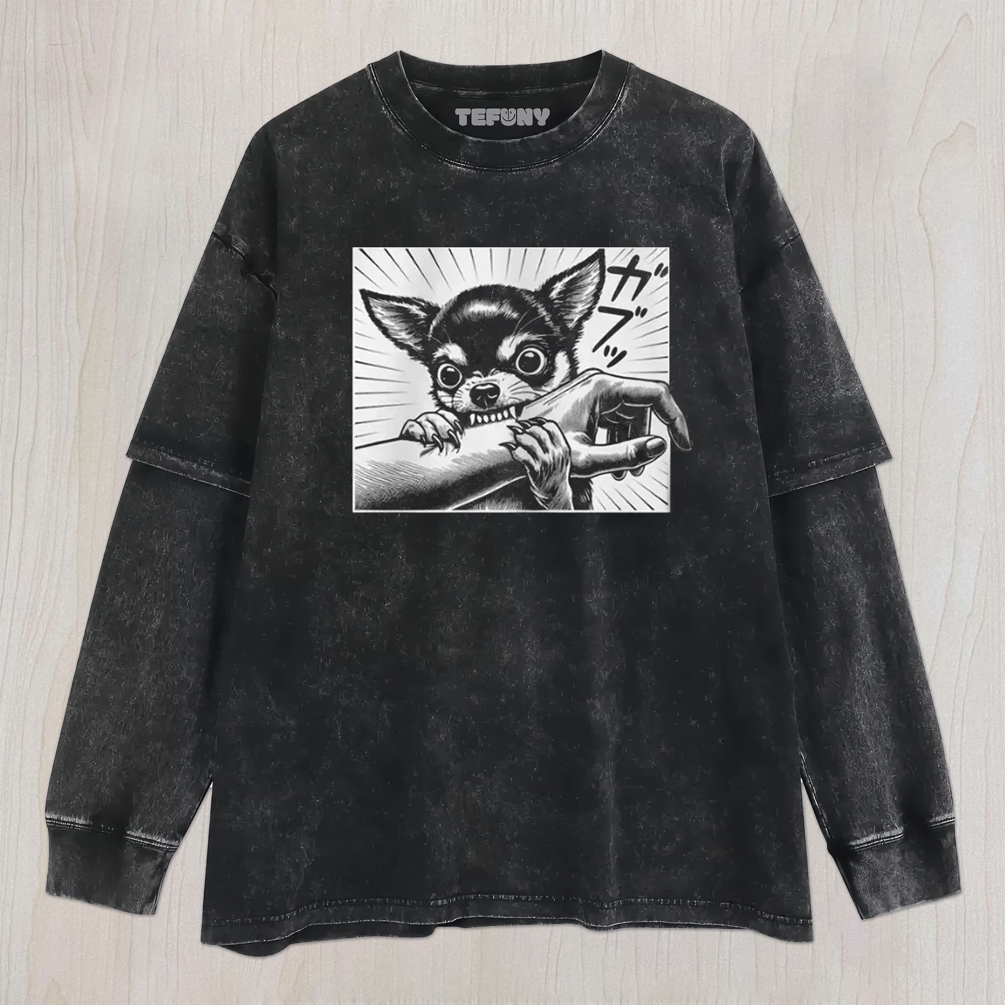 CHIHUAHUA DOG BITE UNISEX TEE, TANK TOP, LAYERED LS, SWEATSHIRT & HOODIE