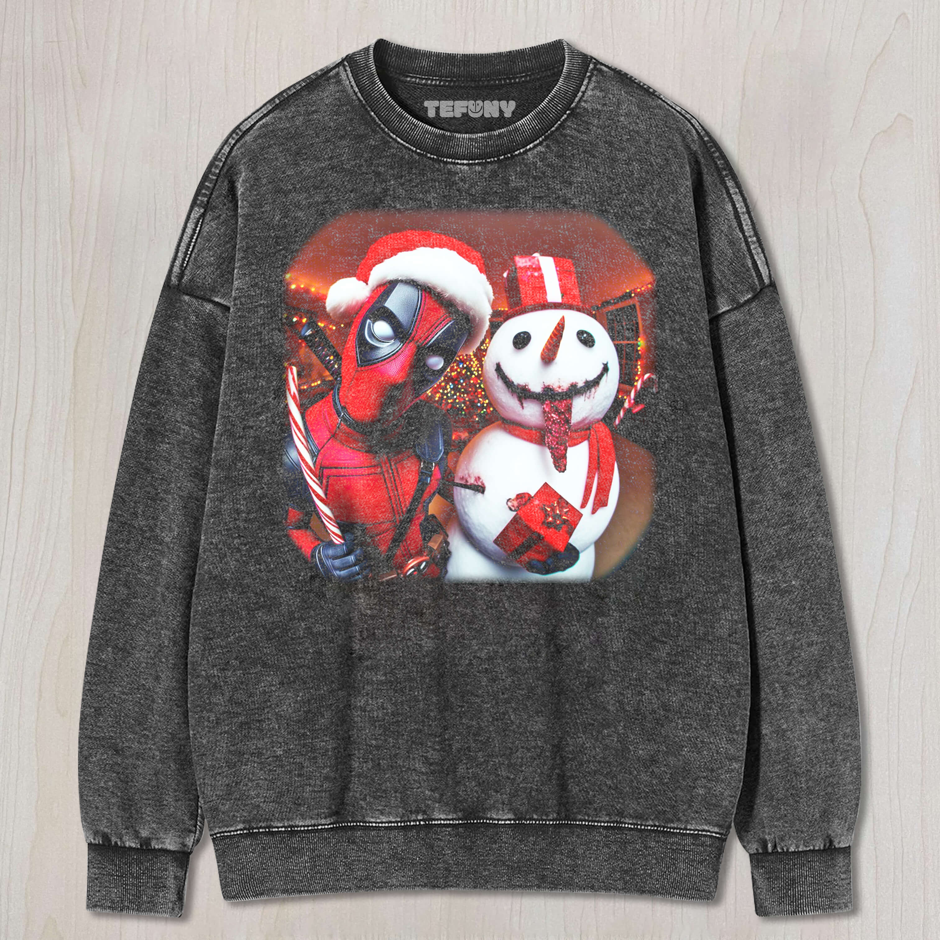 DEADPOOL AND THE CHRISTMAS SNOWMAN TEE & SWEAT & HOOD