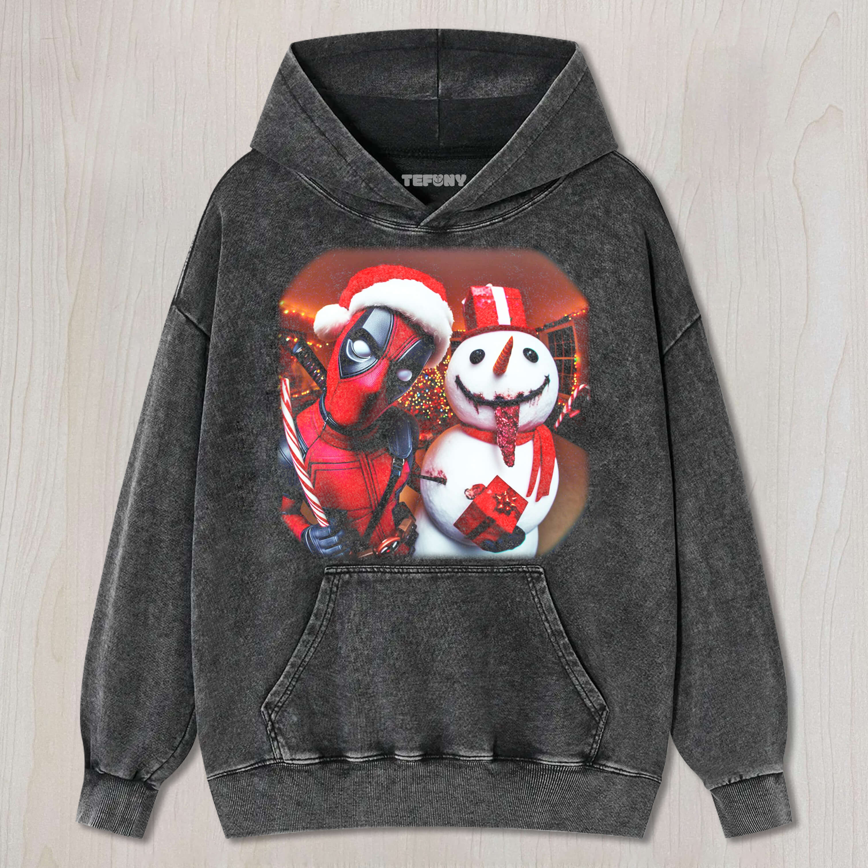 DEADPOOL AND THE CHRISTMAS SNOWMAN TEE & SWEAT & HOOD