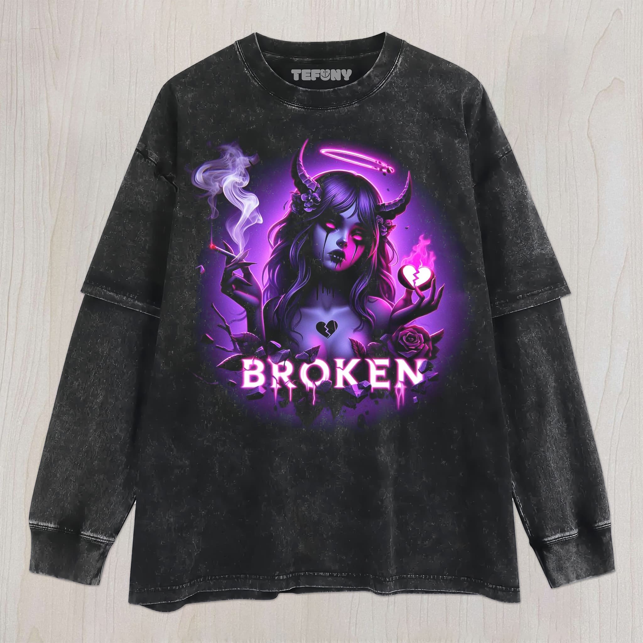 DEMON BROKEN UNISEX TEE, TANK TOP, LAYERED LS, SWEATSHIRT & HOODIE