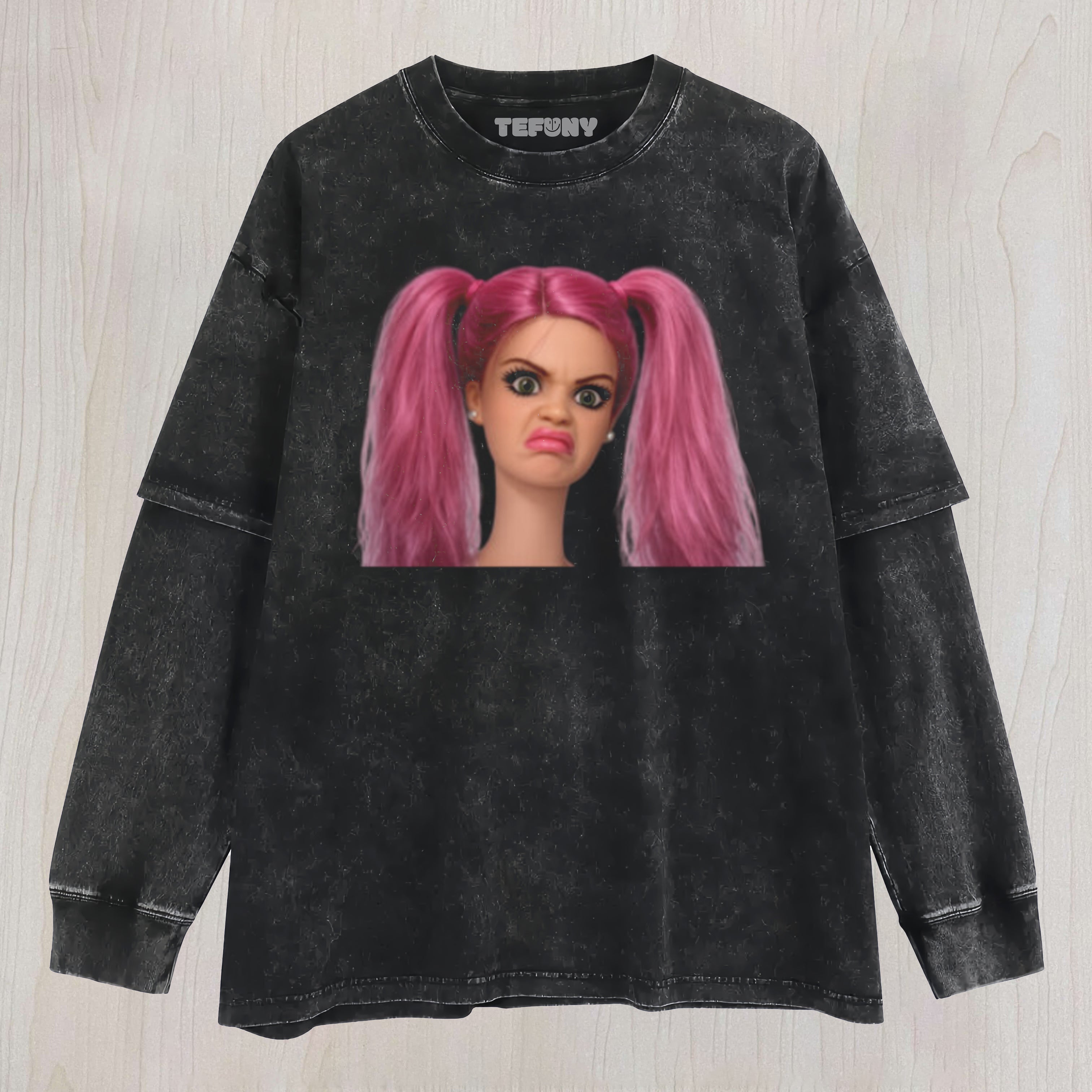 DISGUSTED DOLL FACE MEME UNISEX TEE, TANK TOP, LAYERED LS, SWEATSHIRT & HOODIE