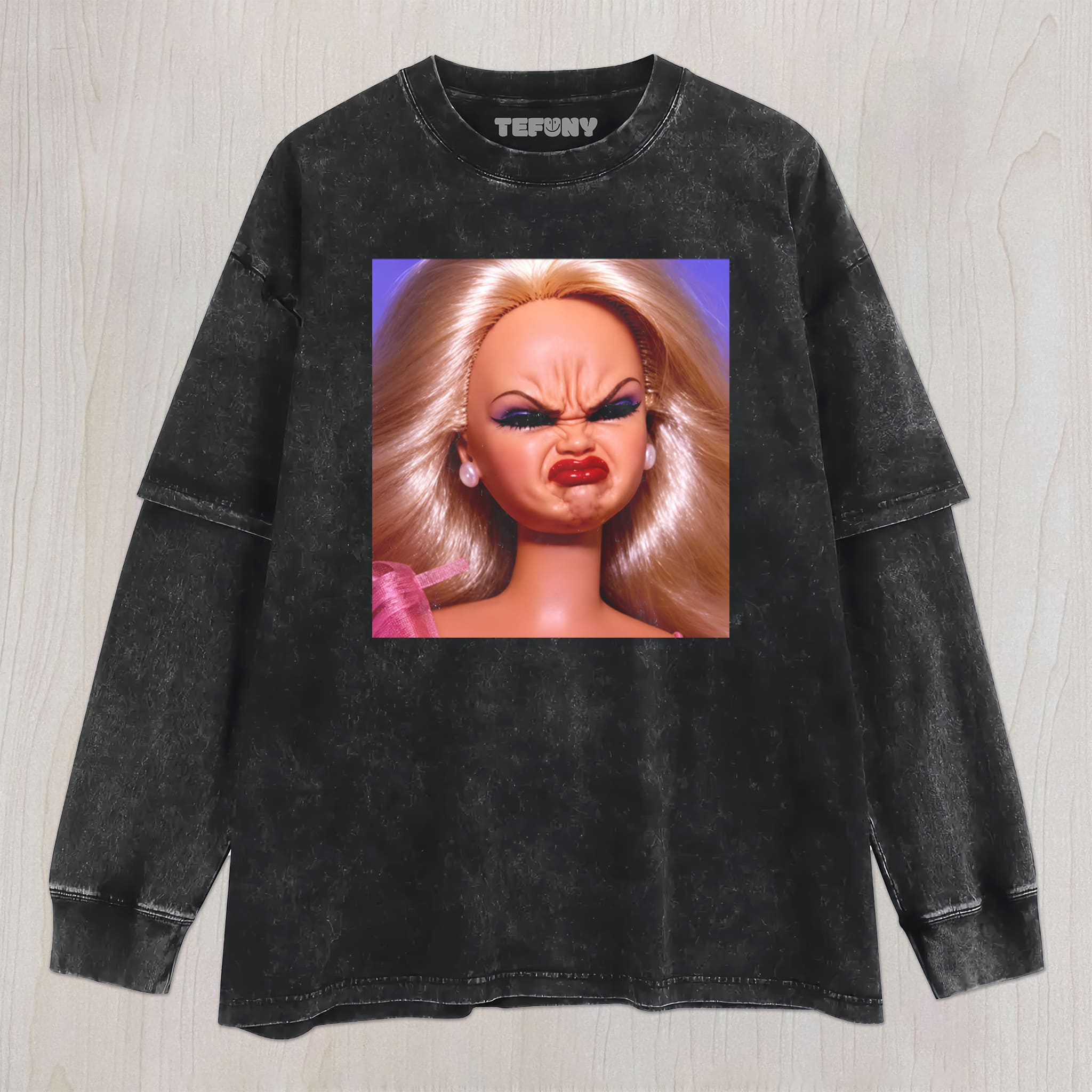 DISGUSTED DOLL FACE MEME UNISEX TEE, TANK TOP, LAYERED LS, SWEATSHIRT & HOODIE