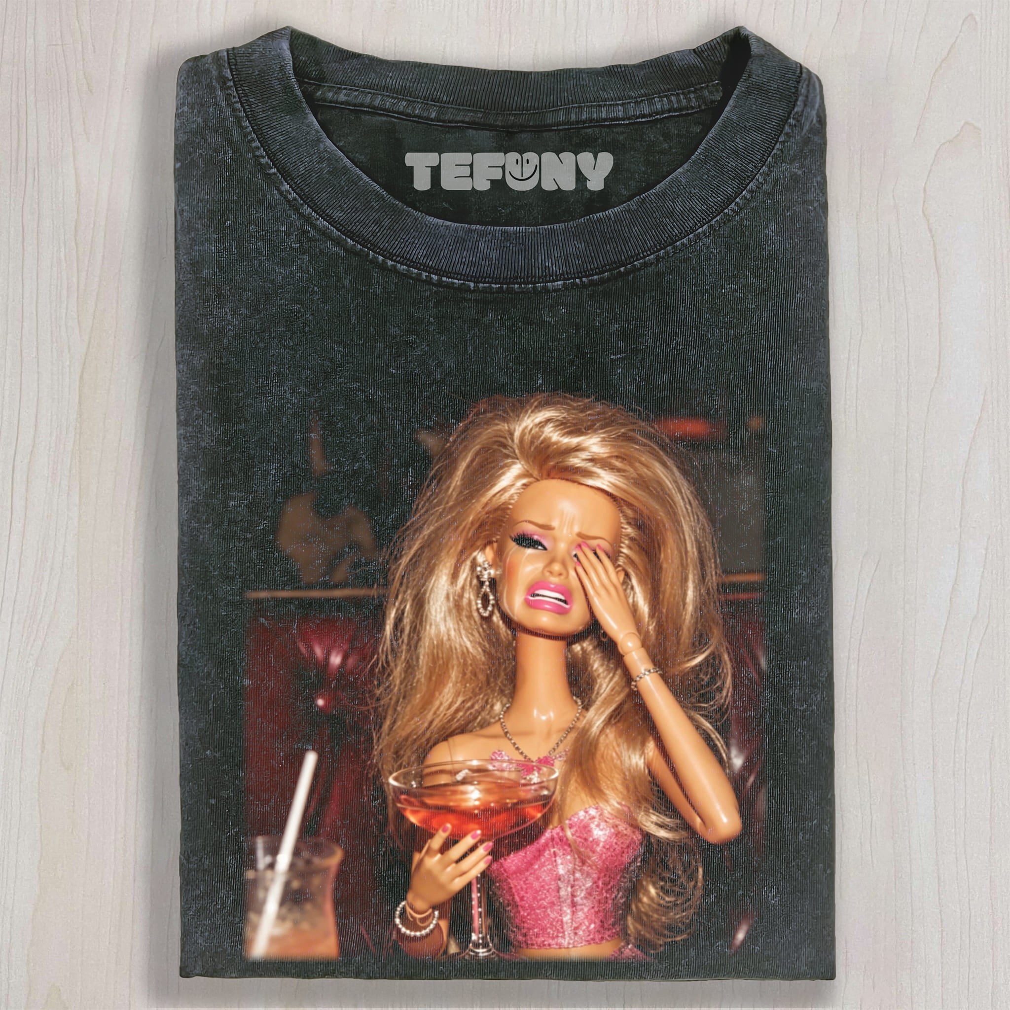 DISTRESSED DOLL CRYING GLAM UNISEX TEE, TANK TOP, LAYERED LS, SWEATSHIRT & HOODIE