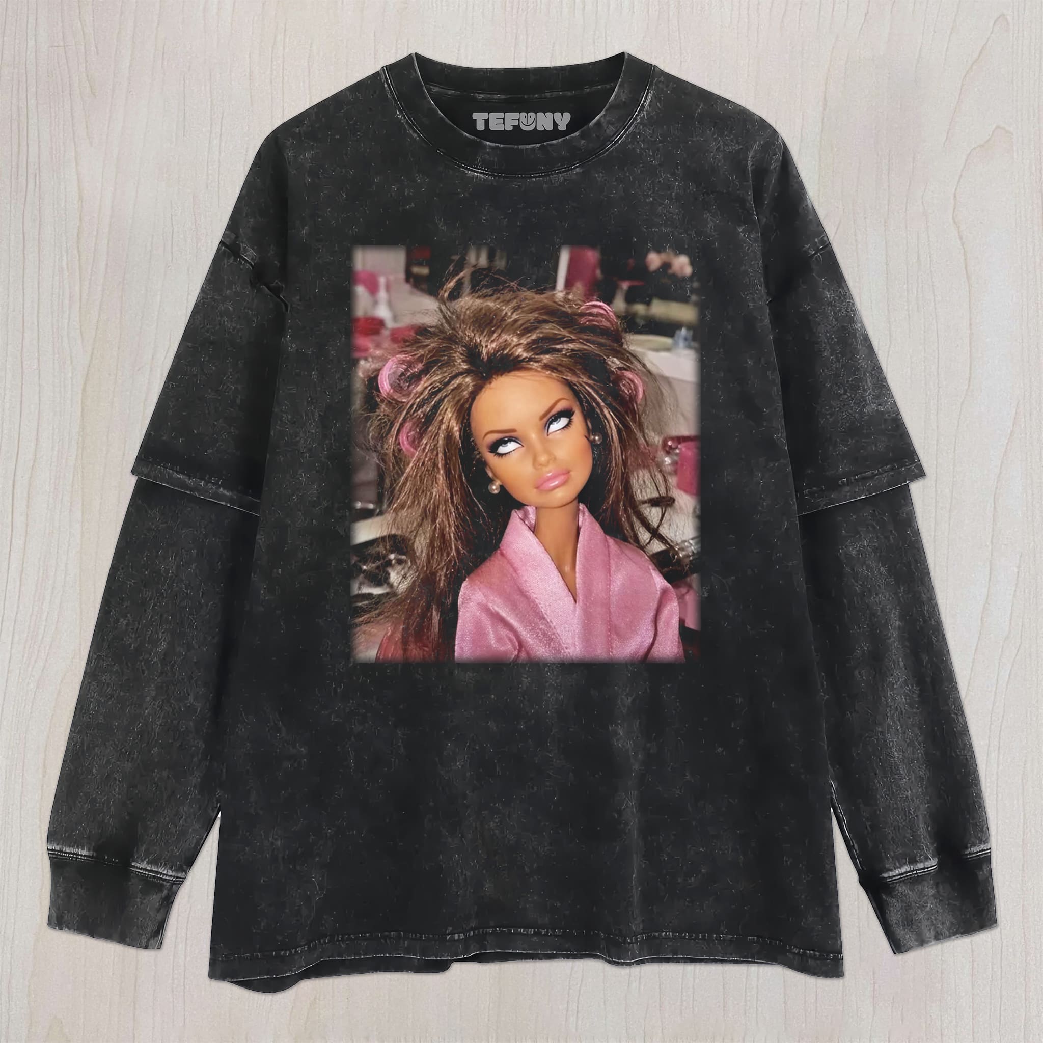 DISTRESSED DOLL MEME V11 UNISEX TEE, TANK TOP, LAYERED LS, SWEATSHIRT & HOODIE