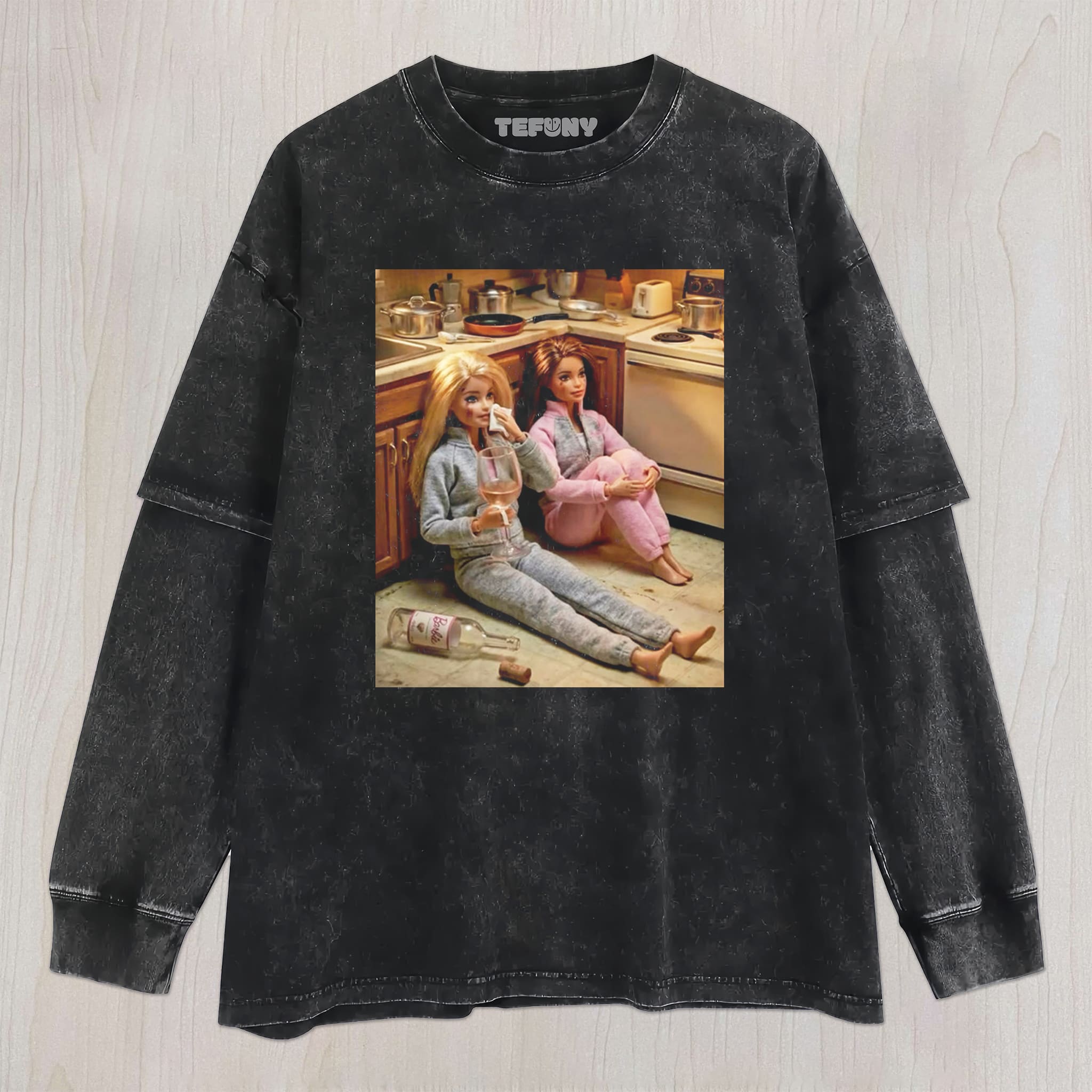 DISTRESSED DOLL MEME V14 UNISEX TEE, TANK TOP, LAYERED LS, SWEATSHIRT & HOODIE
