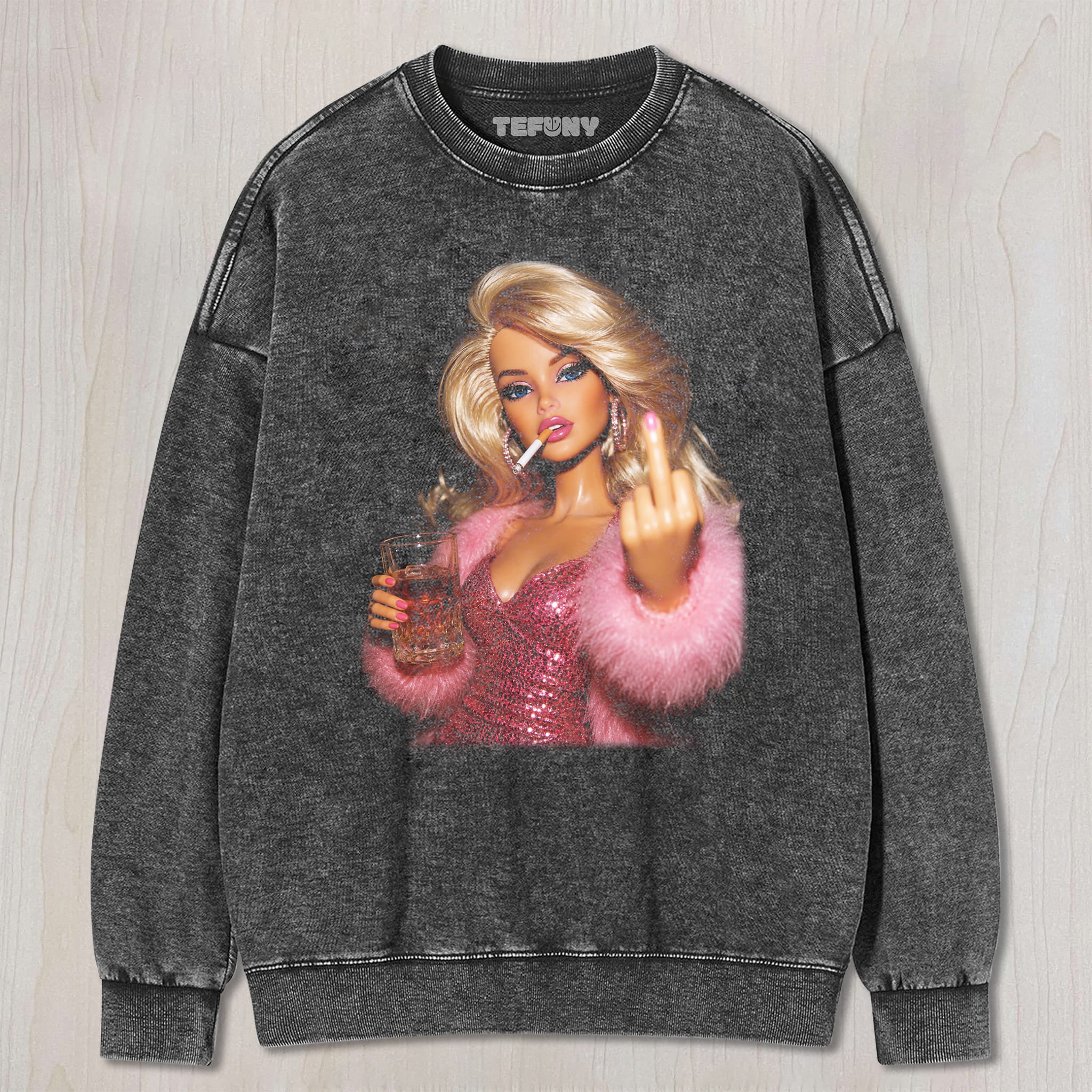 DISTRESSED DOLL MEME V15 UNISEX TEE, TANK TOP, LAYERED LS, SWEATSHIRT & HOODIE