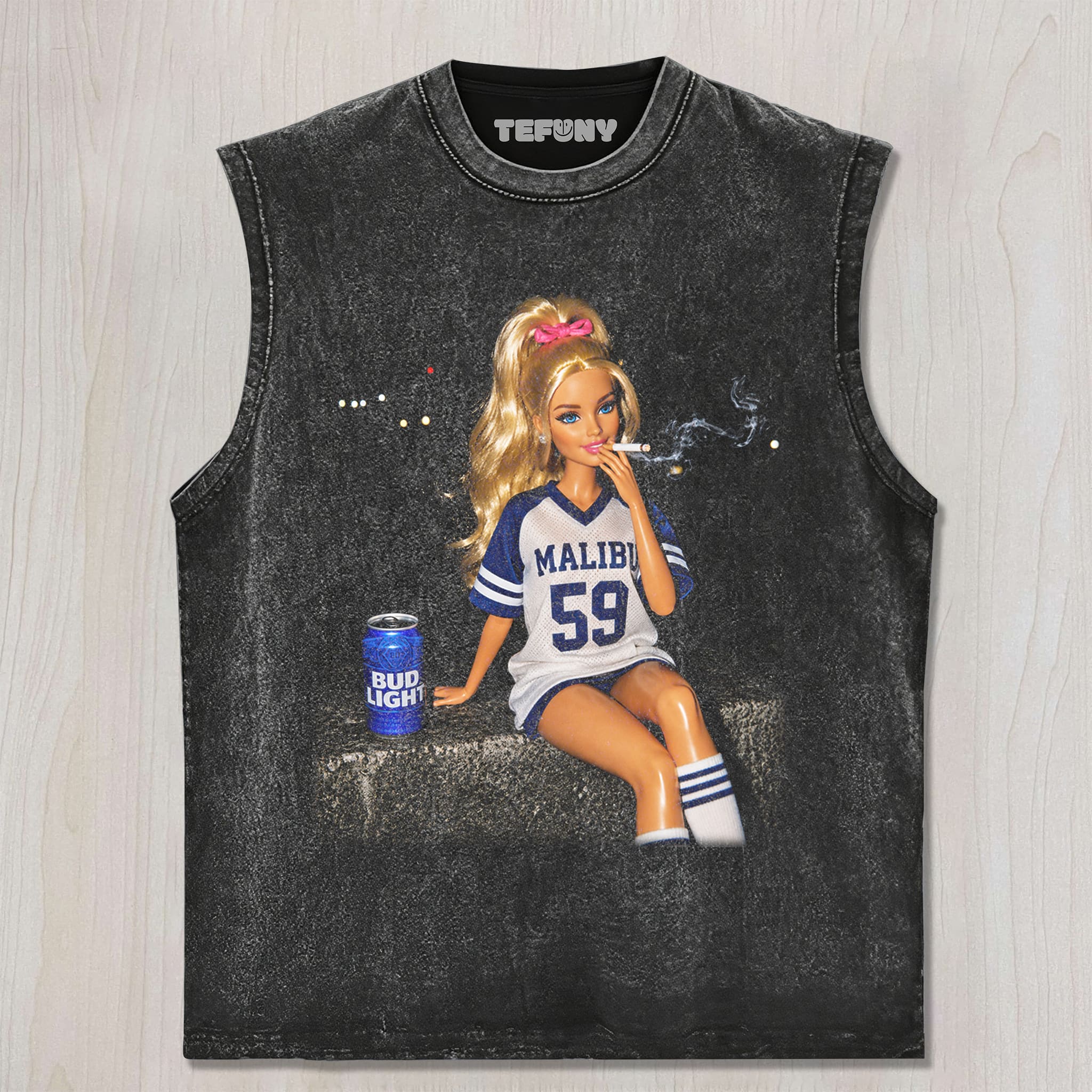 DISTRESSED DOLL MEME V16 UNISEX TEE, TANK TOP, LAYERED LS, SWEATSHIRT & HOODIE