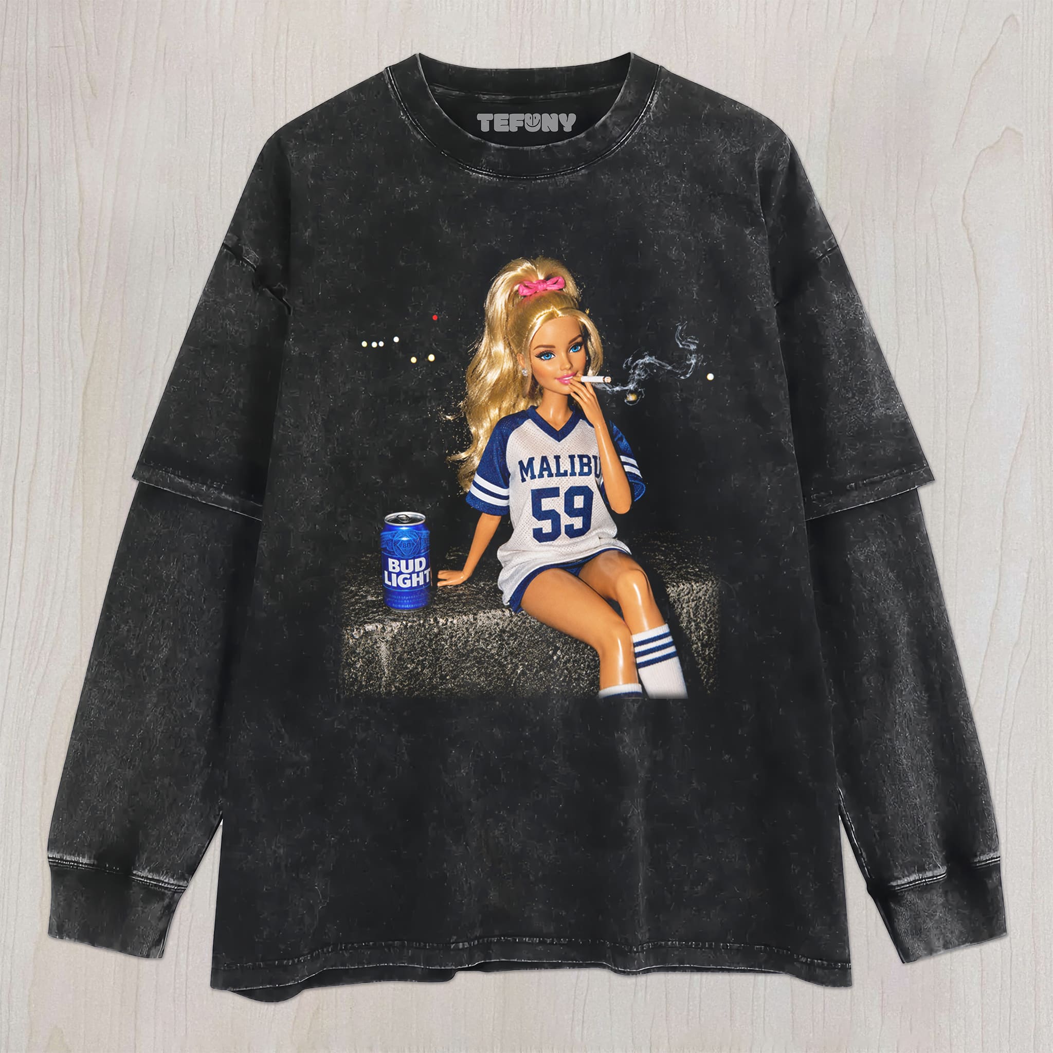 DISTRESSED DOLL MEME V16 UNISEX TEE, TANK TOP, LAYERED LS, SWEATSHIRT & HOODIE
