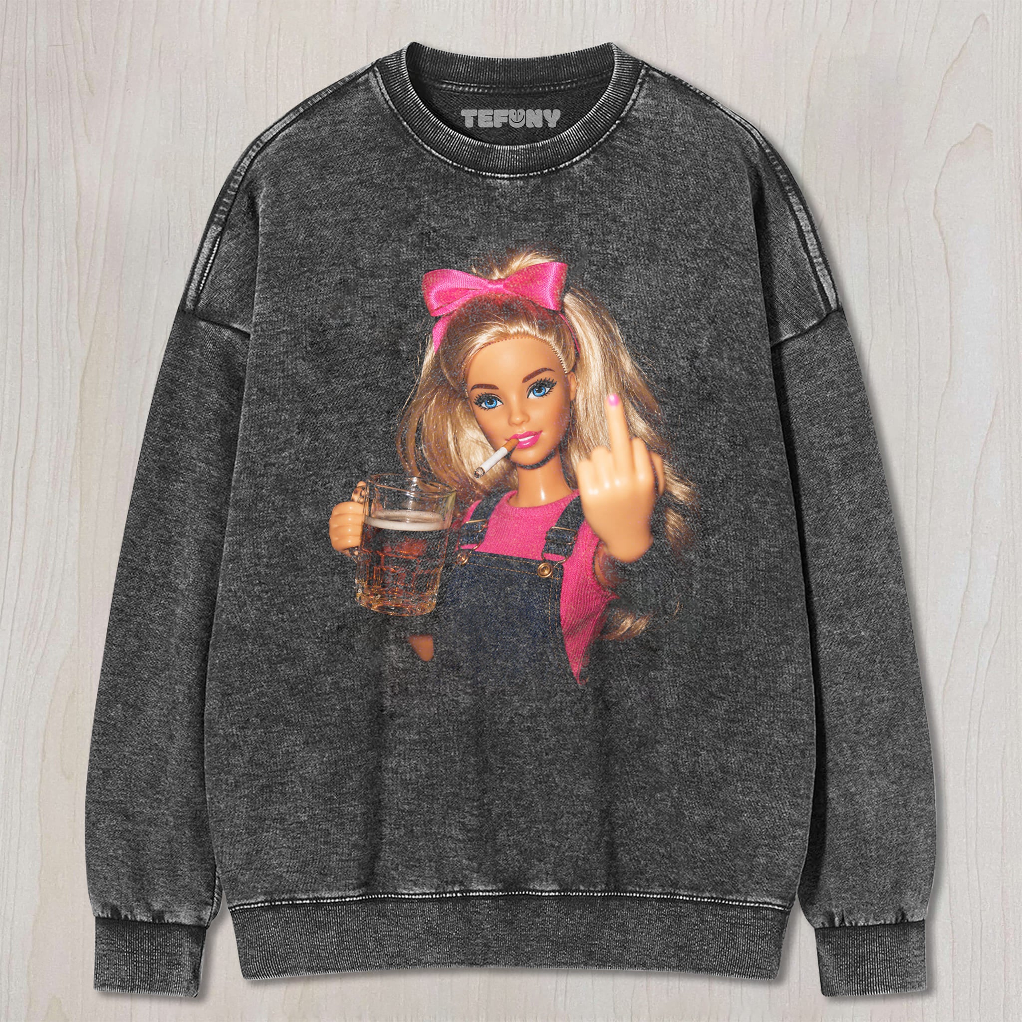 DISTRESSED DOLL MEME V17 UNISEX TEE, TANK TOP, LAYERED LS, SWEATSHIRT & HOODIE