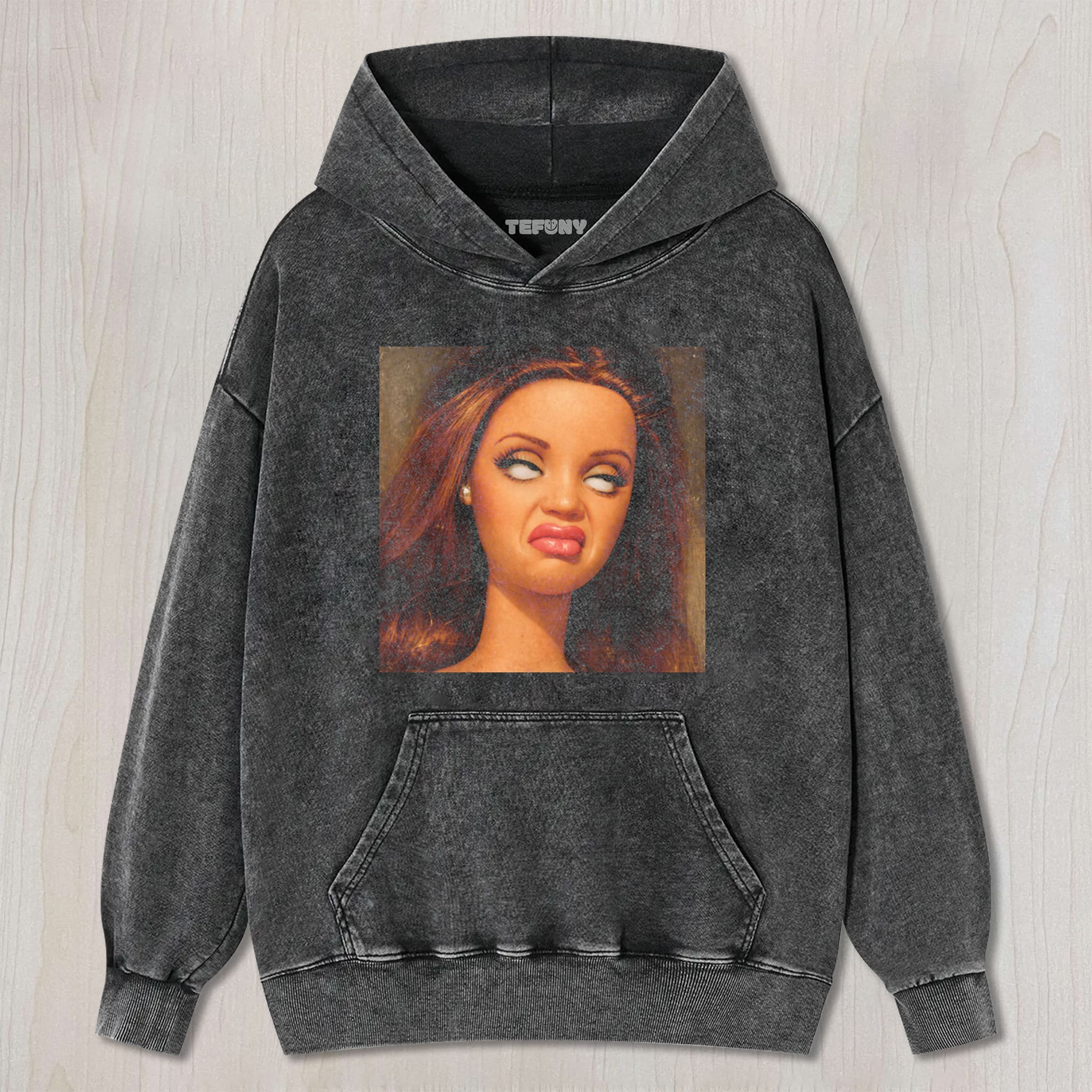 DISTRESSED DOLL MEME V18 UNISEX TEE, TANK TOP, LAYERED LS, SWEATSHIRT & HOODIE