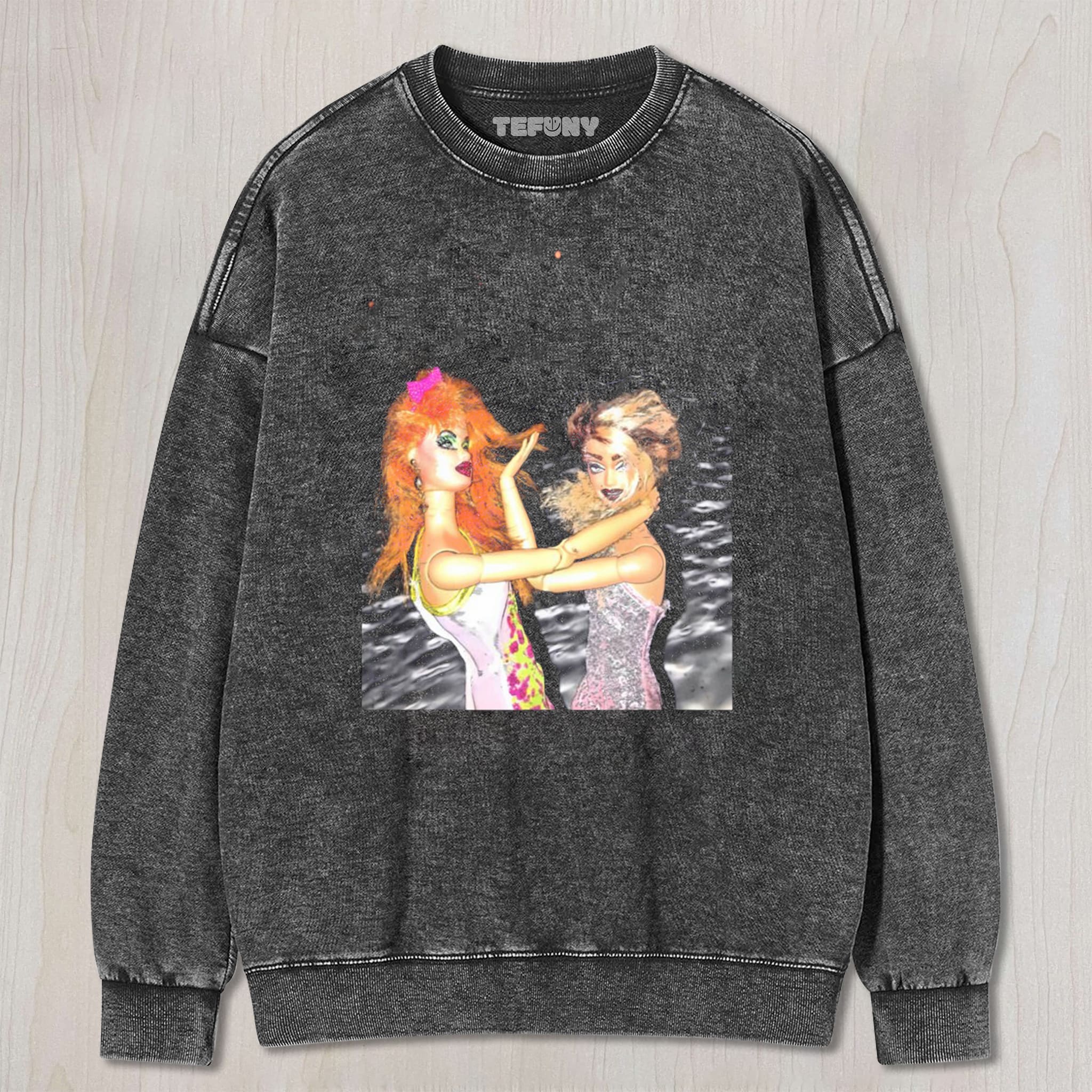 DISTRESSED DOLL MEME V1 UNISEX TEE, TANK TOP, LAYERED LS, SWEATSHIRT & HOODIE