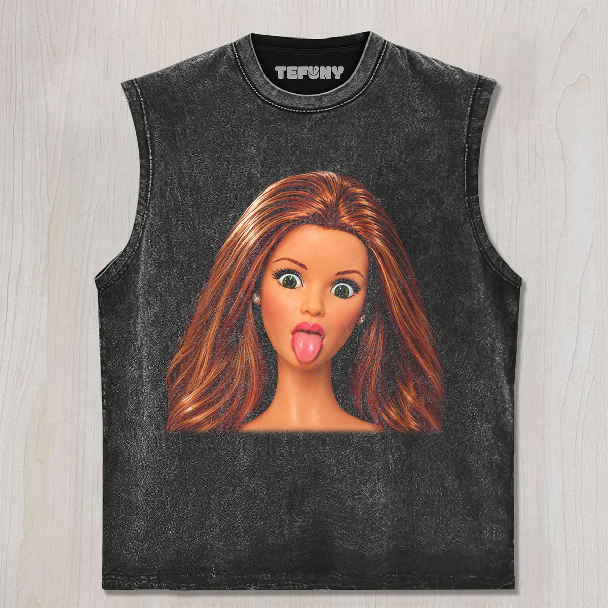 DISTRESSED DOLL MEME V22 UNISEX TEE, TANK TOP, LAYERED LS, SWEATSHIRT & HOODIE