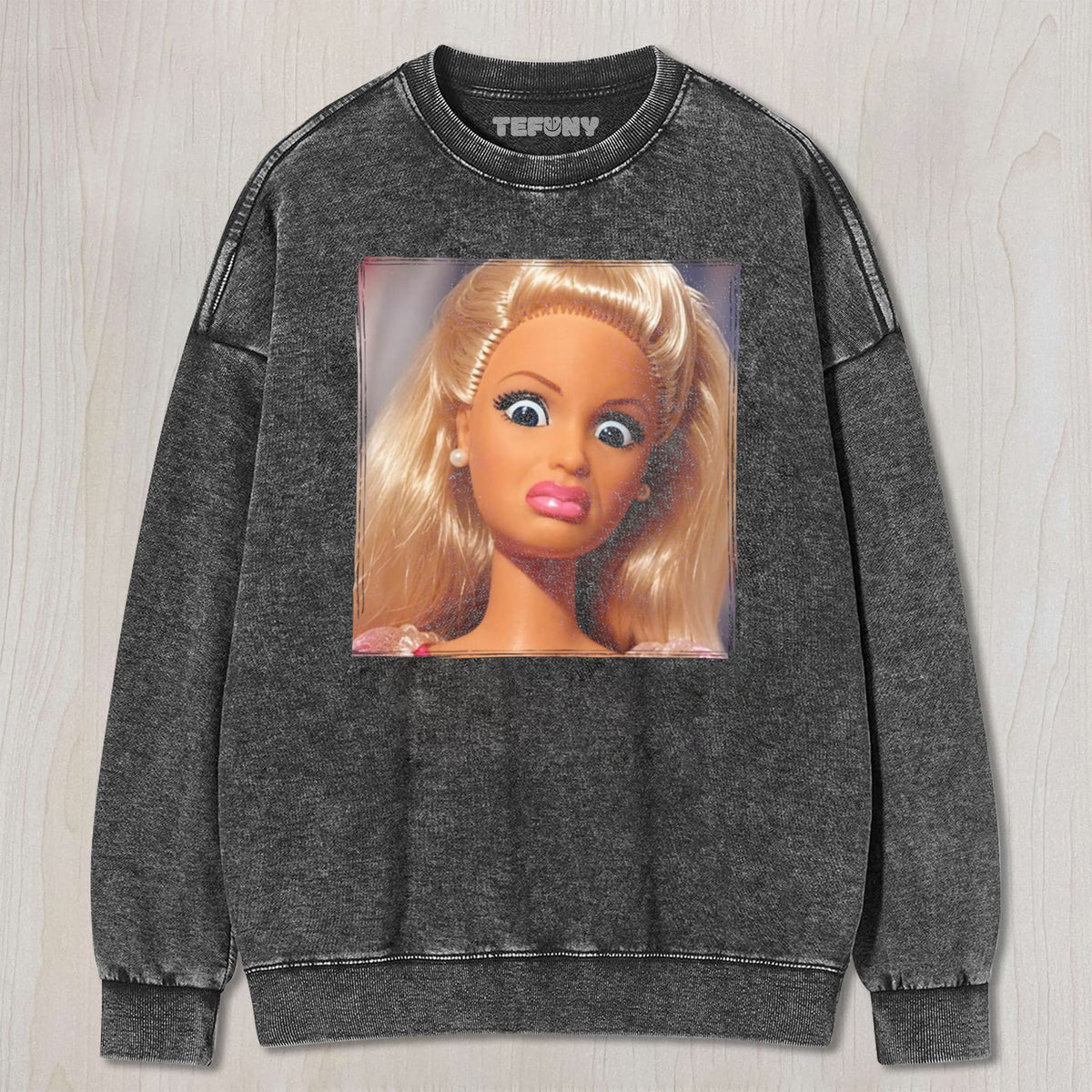 DISTRESSED DOLL MEME V23 UNISEX TEE, TANK TOP, LAYERED LS, SWEATSHIRT & HOODIE