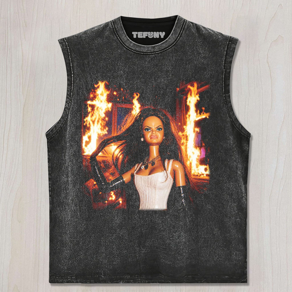 DISTRESSED DOLL MEME V24 UNISEX TEE, TANK TOP, LAYERED LS, SWEATSHIRT & HOODIE