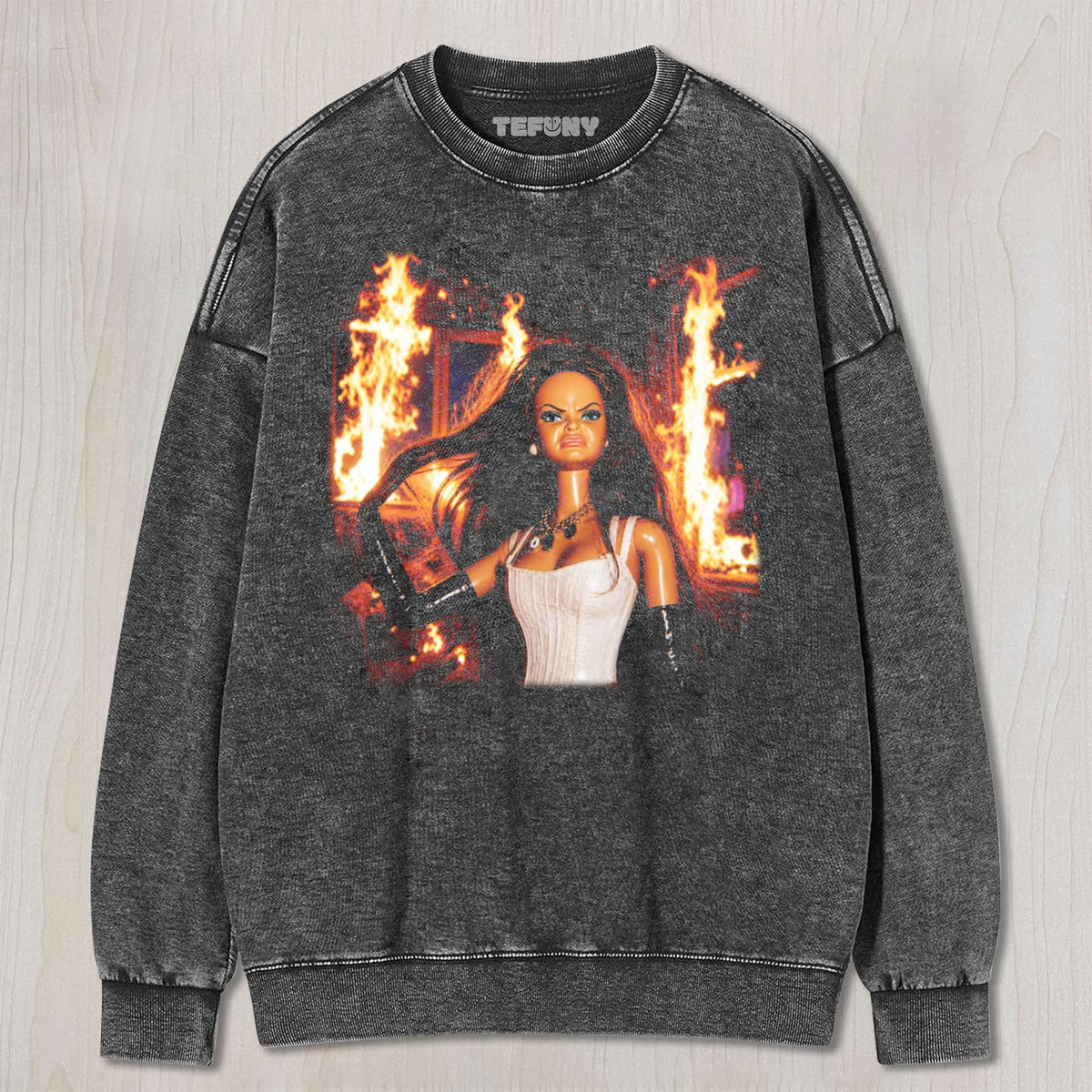 DISTRESSED DOLL MEME V24 UNISEX TEE, TANK TOP, LAYERED LS, SWEATSHIRT & HOODIE