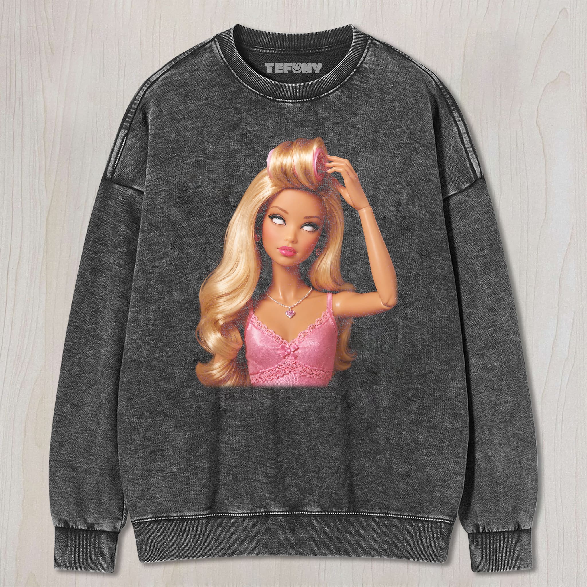 DISTRESSED DOLL MEME V25 UNISEX TEE, TANK TOP, LAYERED LS, SWEATSHIRT & HOODIE