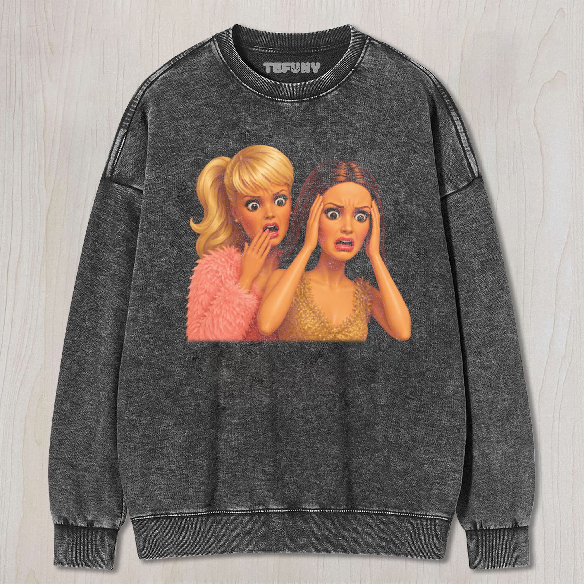 DISTRESSED DOLL MEME V6 UNISEX TEE, TANK TOP, LAYERED LS, SWEATSHIRT & HOODIE