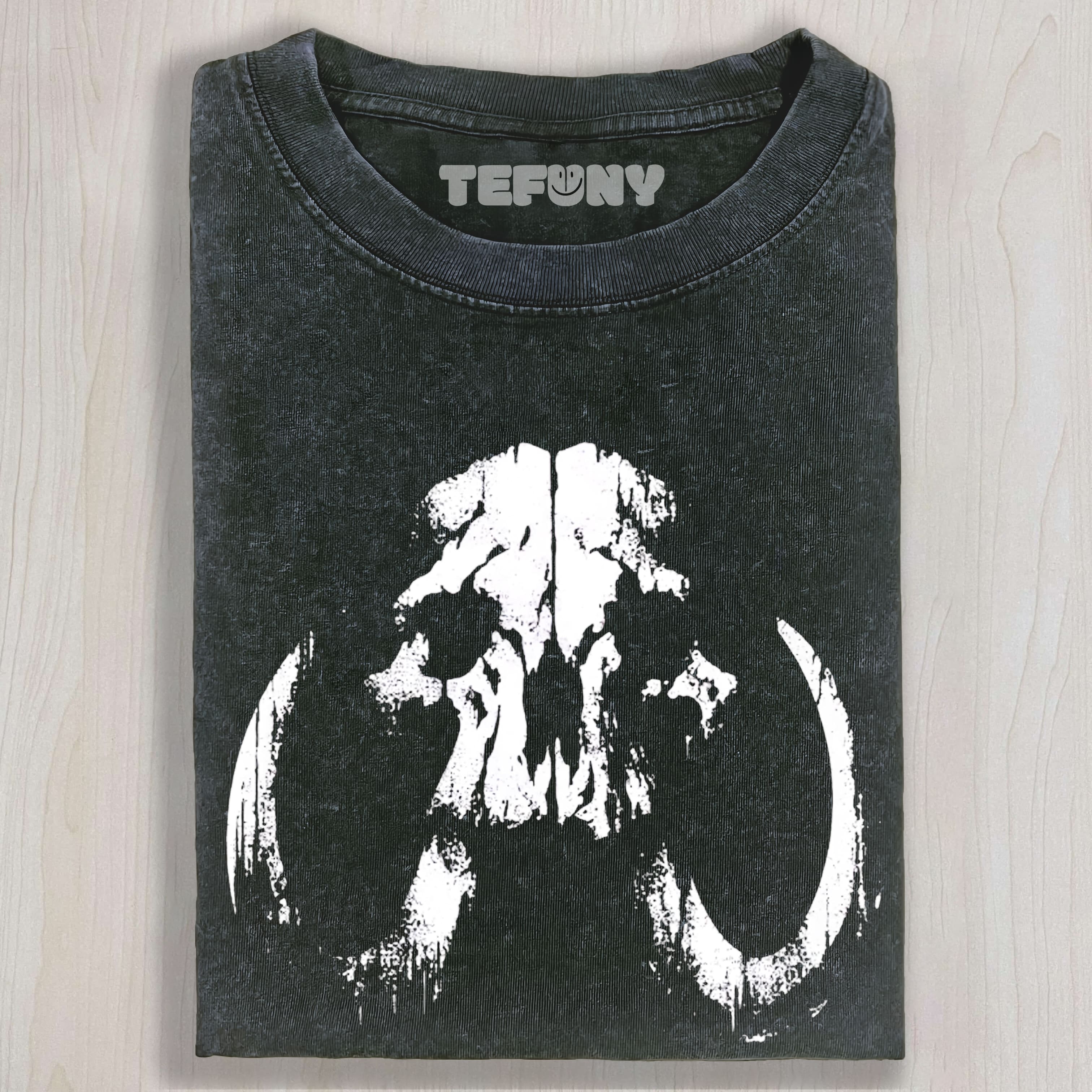 DISTRESSED DRIP MANDALORIAN SKULL SLEEVELESS WASHED UNISEX TEE, TANK TOP, LAYERED LS, SWEATSHIRT & HOODIE