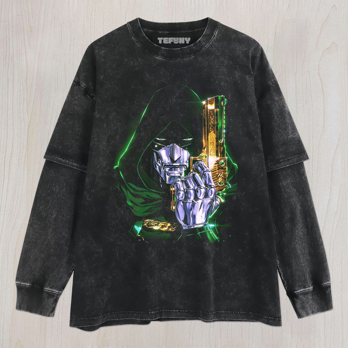 DR.DOOM WITH A GUN UNISEX TEE, TANK TOP, LAYERED LS, SWEATSHIRT & HOODIE