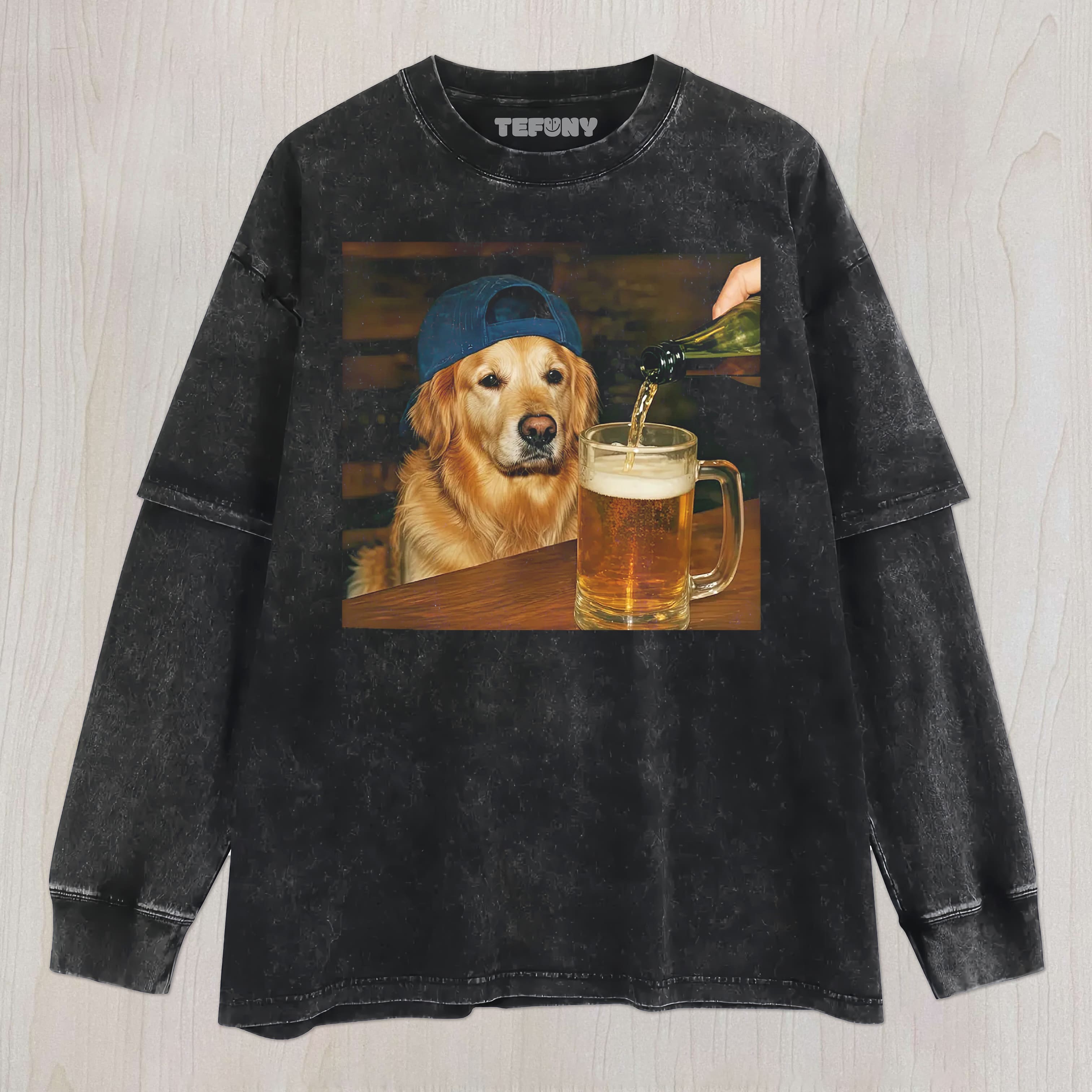 DRUNK DOG MEME V1 UNISEX TEE, TANK TOP, LAYERED LS, SWEATSHIRT & HOODIE