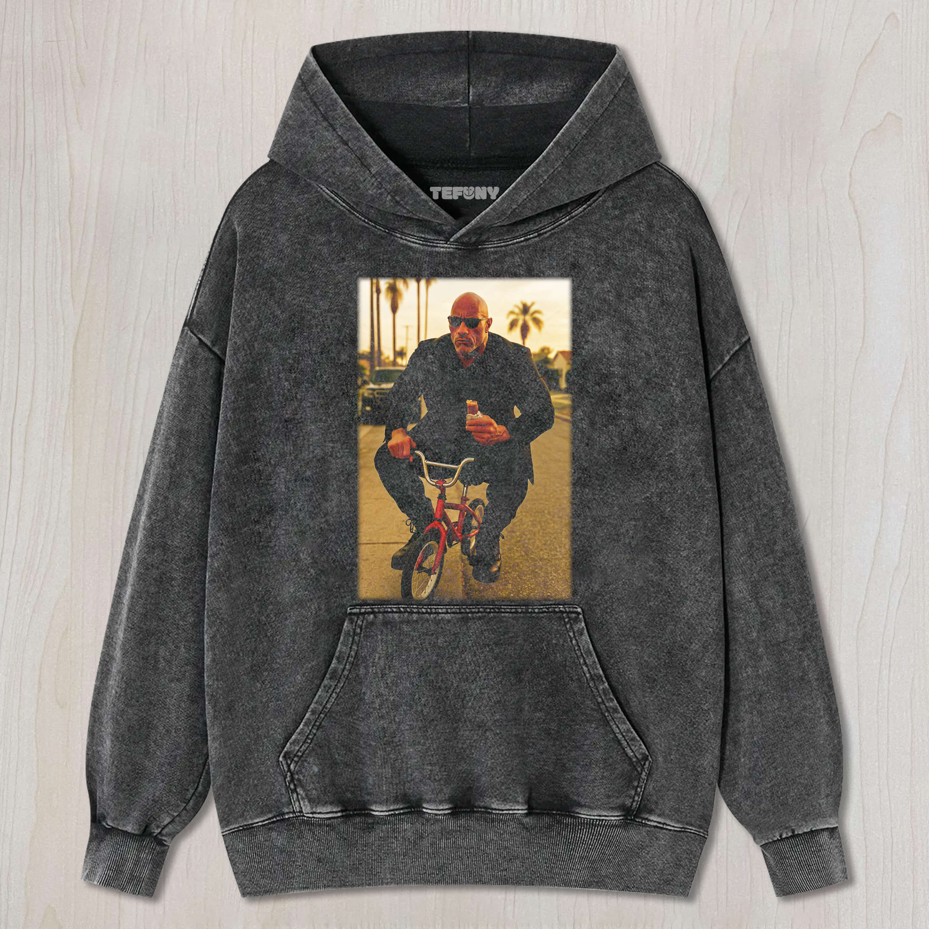 DWAYNE JOHNSON RIDING A SMALL BICYCLE TEE & SWEAT & HOOD