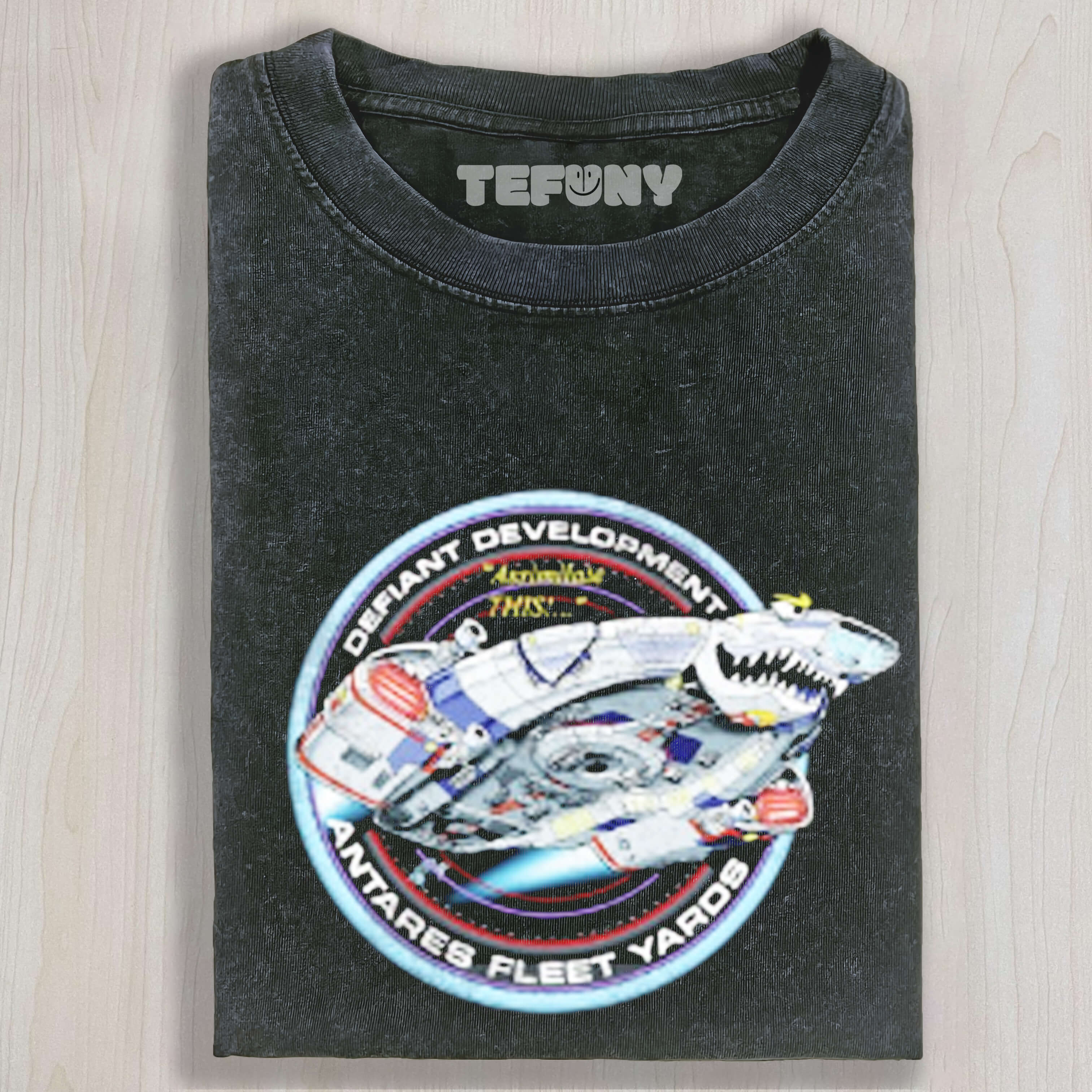 DEEP SPACE NINE DEFIANT DEVELOPMENT PATCH STATRE TEE & SWEAT & HOOD