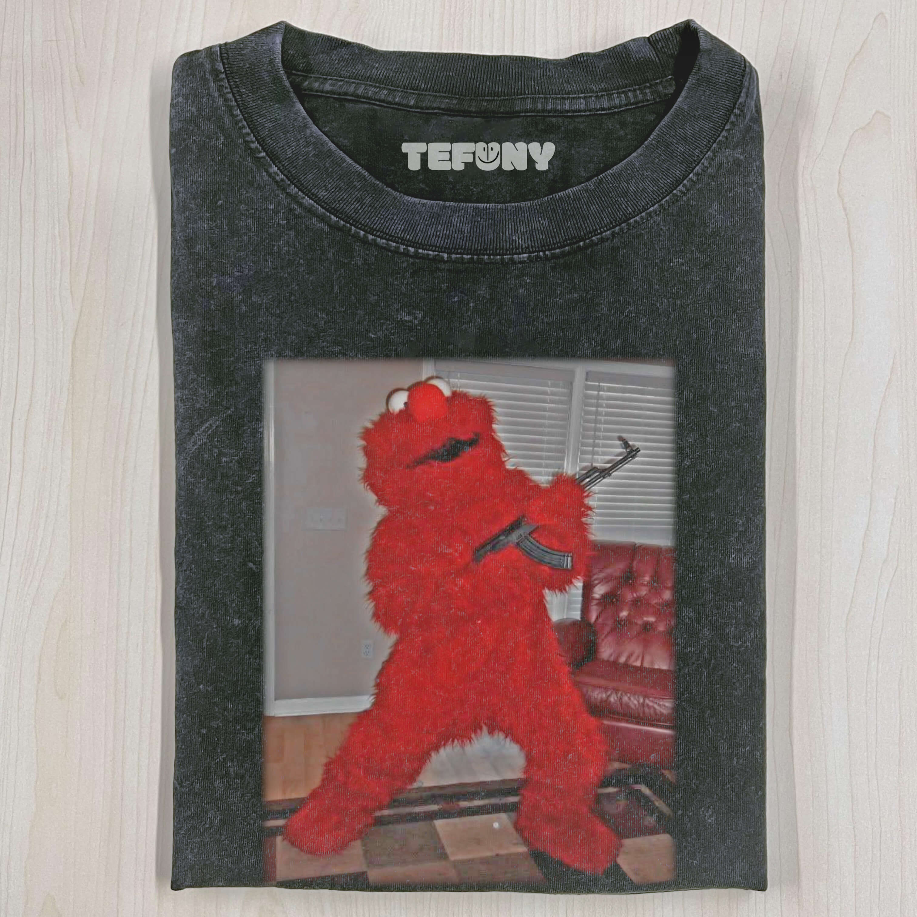 ELMO HOLDING A GUN T-SHIRT