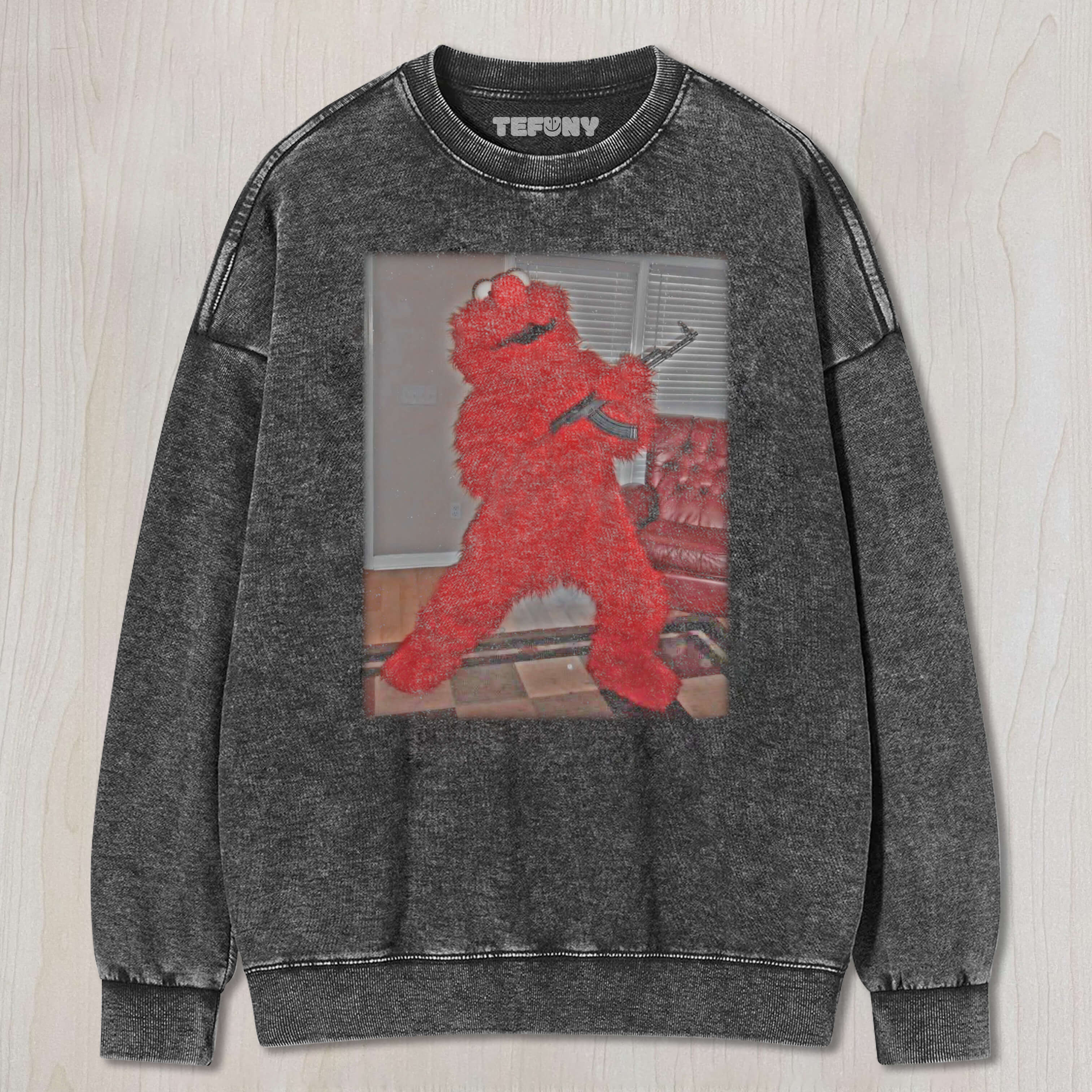 ELMO HOLDING A GUN T-SHIRT