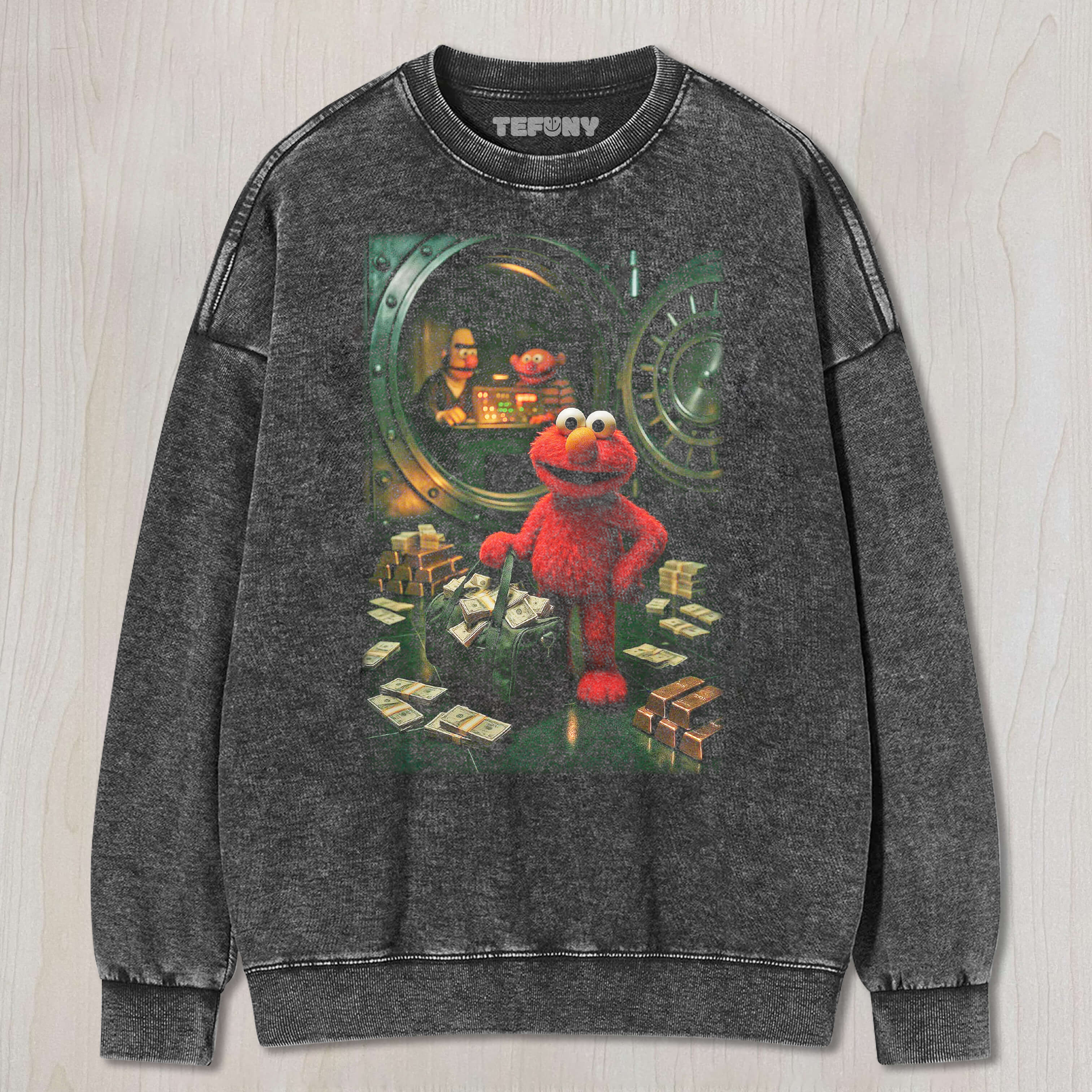 ELMO IS DOING BAD THINGS IN THE BANK T-SHIRT