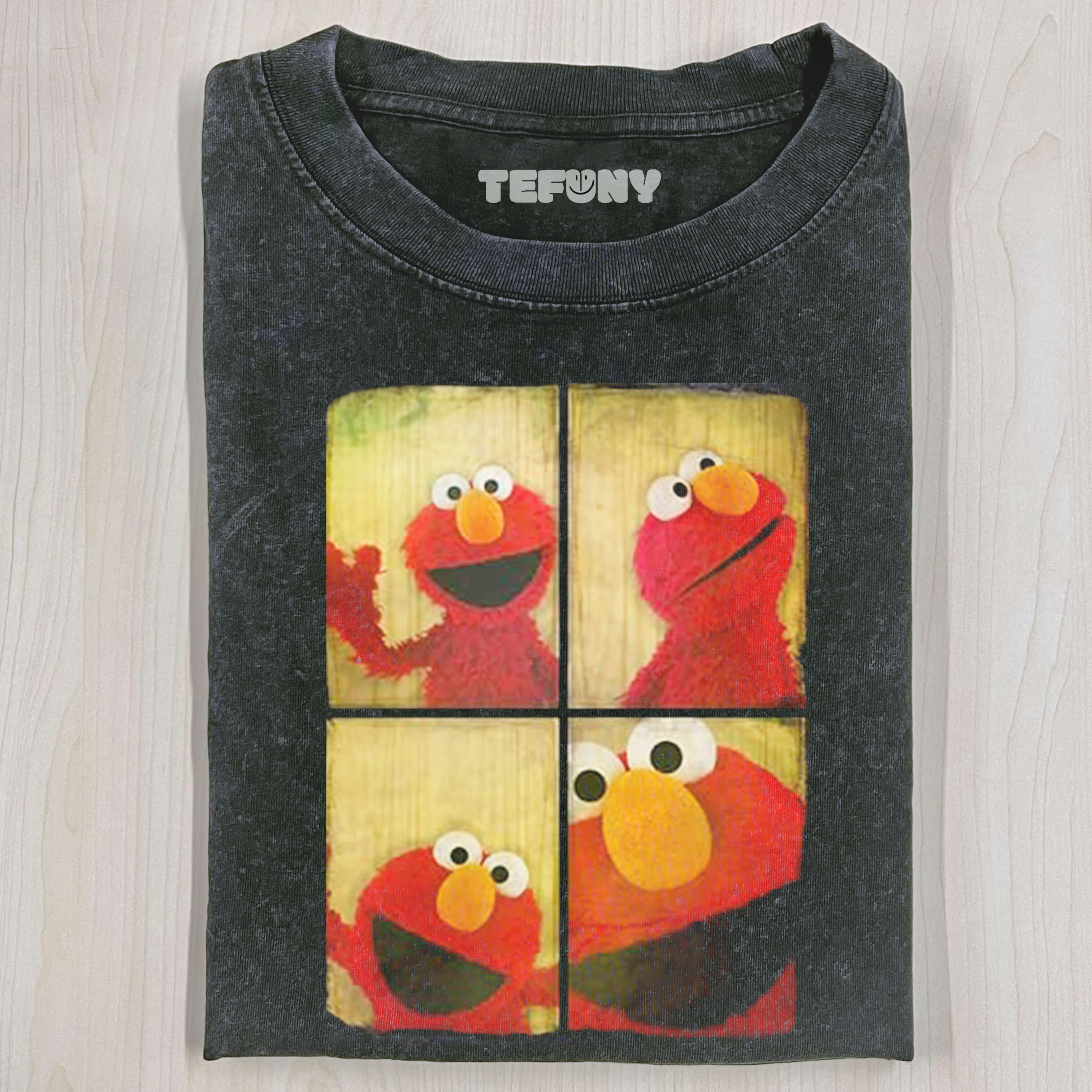 ELMO PHOTO FOUR-SQUARE GRID T-SHIRT