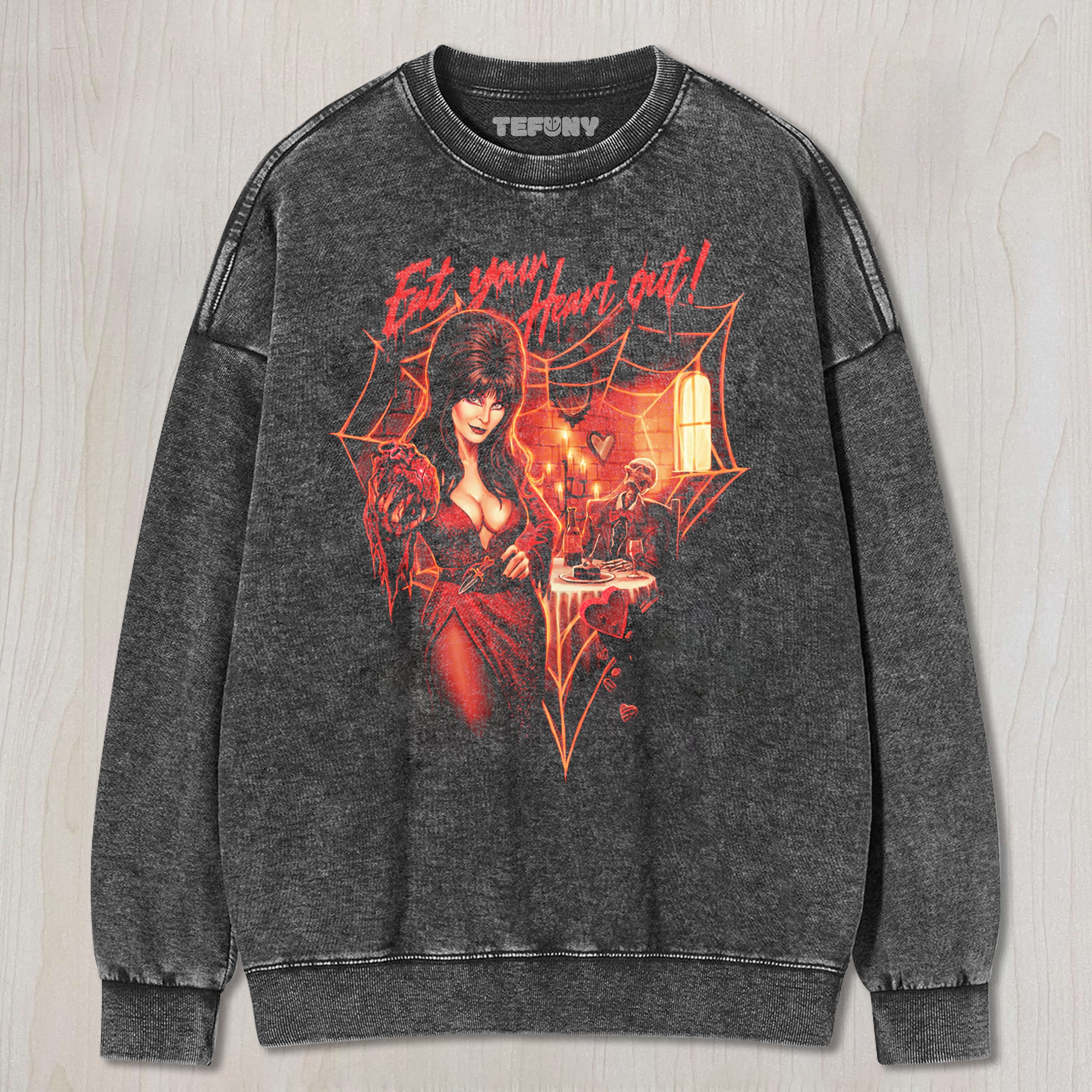 ELVIRA EAT YOUR HEART OUT TEE & SWEAT & HOOD