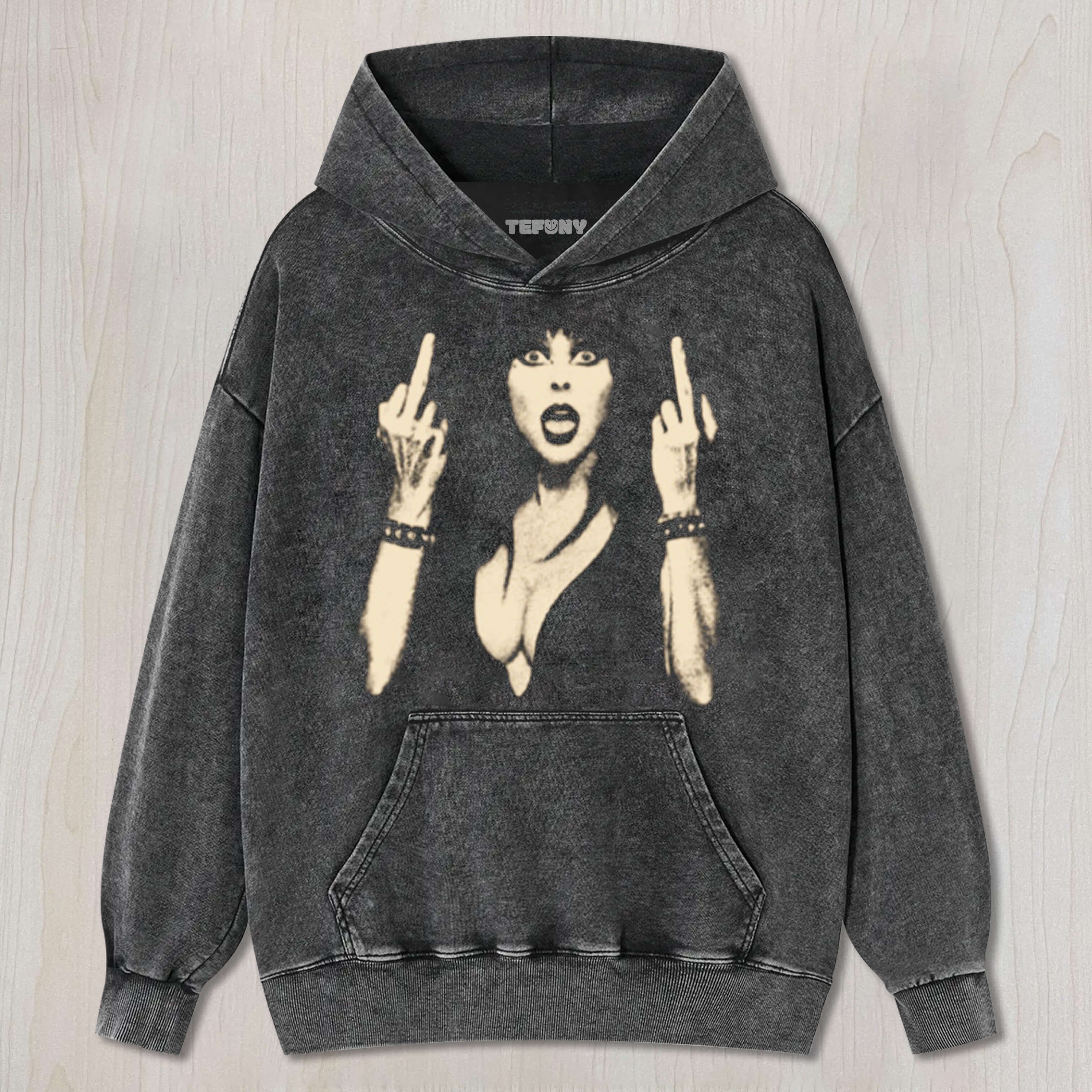 ELVIRA FLIPPING THE BIRD TEE & SWEAT & HOOD