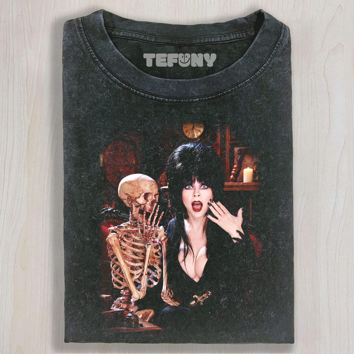ELVIRA & SKELETON UNISEX TEE, TANK TOP, LAYERED LS, SWEATSHIRT & HOODIE