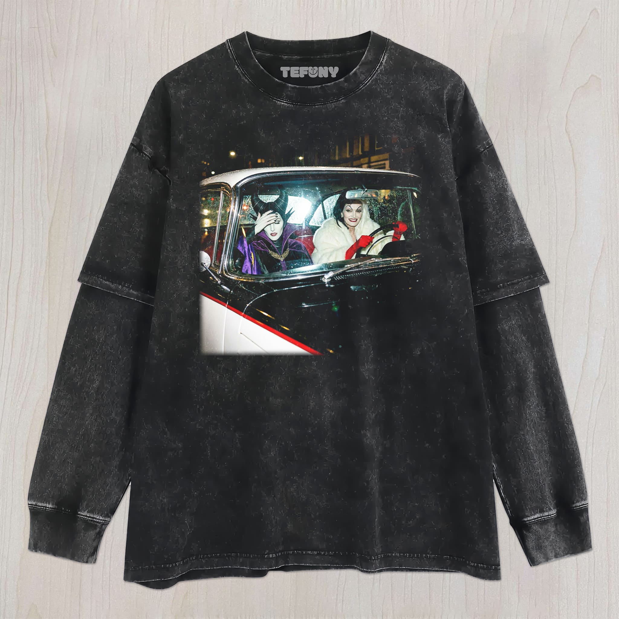 EVIL WITCHES IN THE CAR UNISEX TEE, TANK TOP, LAYERED LS, SWEATSHIRT & HOODIE