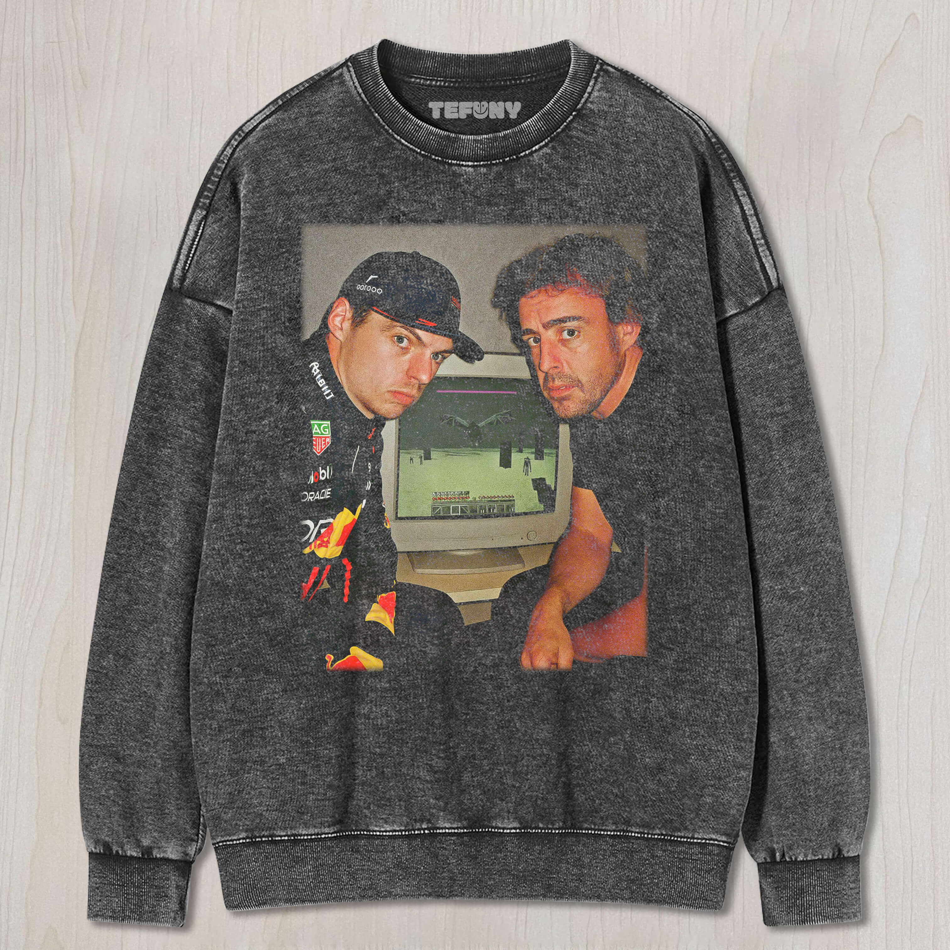 F1 MAX AND FERNANDO PLAYING GAMES T-SHIRT