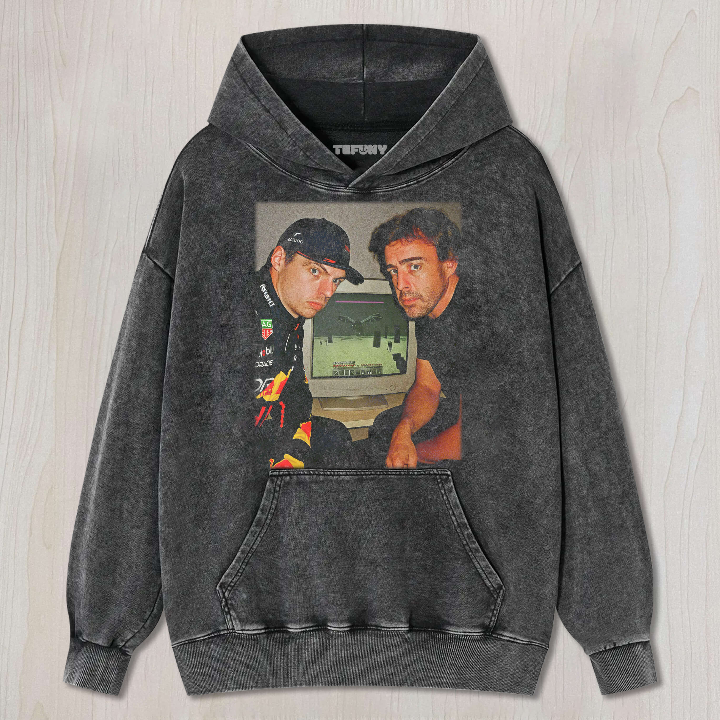 F1 MAX AND FERNANDO PLAYING GAMES T-SHIRT